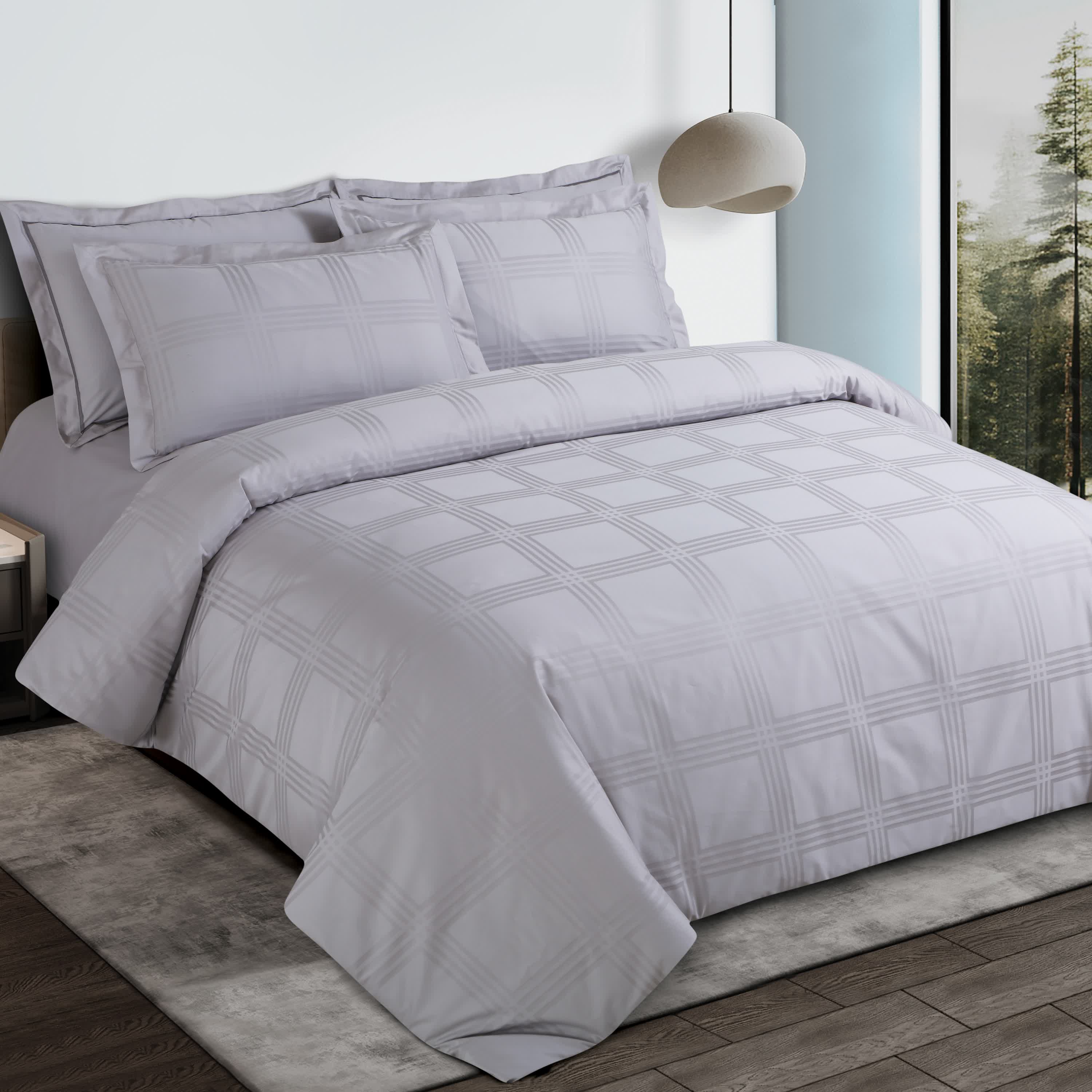 Amalfi Jacquard Duvet Cover Set - Silver Grey - Image 2