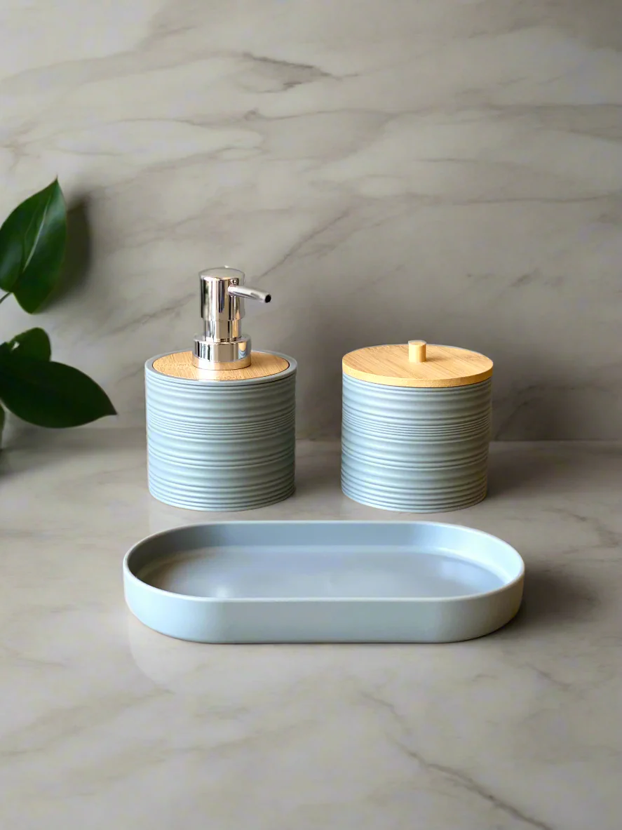 Amun Bathroom Set - Grey (Set of 3) - Image 4