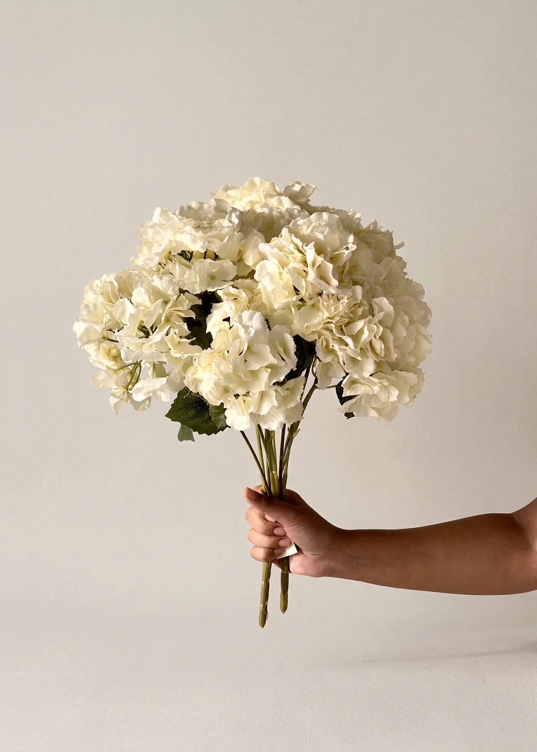 Artificial Hydrangea Flower White - Set of 2 - Image 3