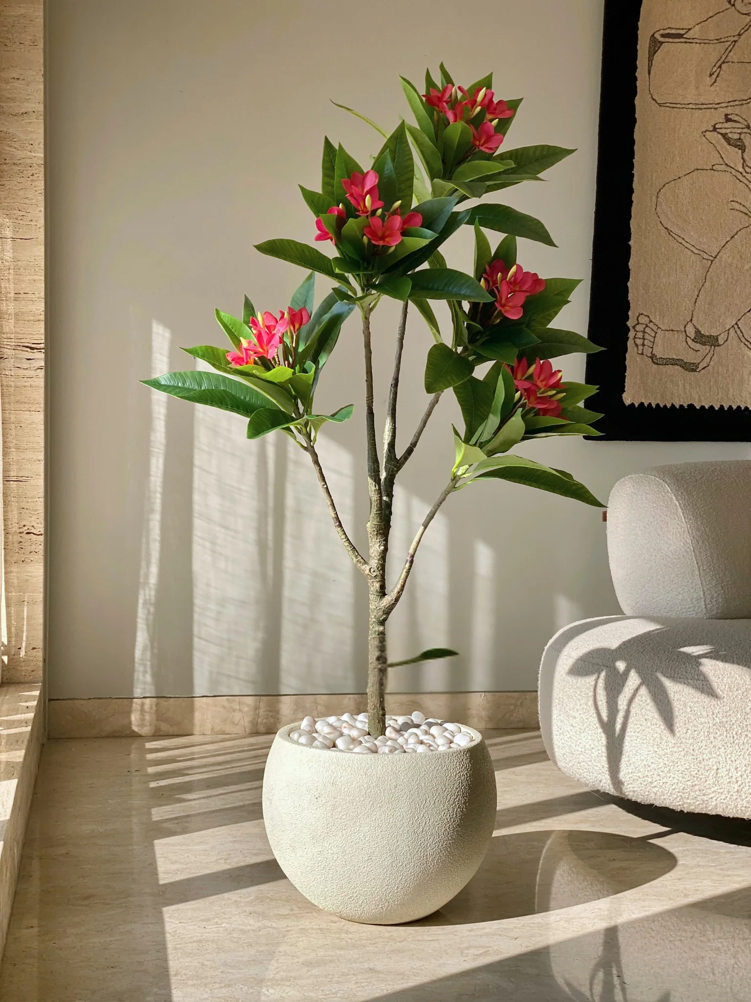 Artificial Frangipani Puce Plant - 4.5 Feet - Image 4