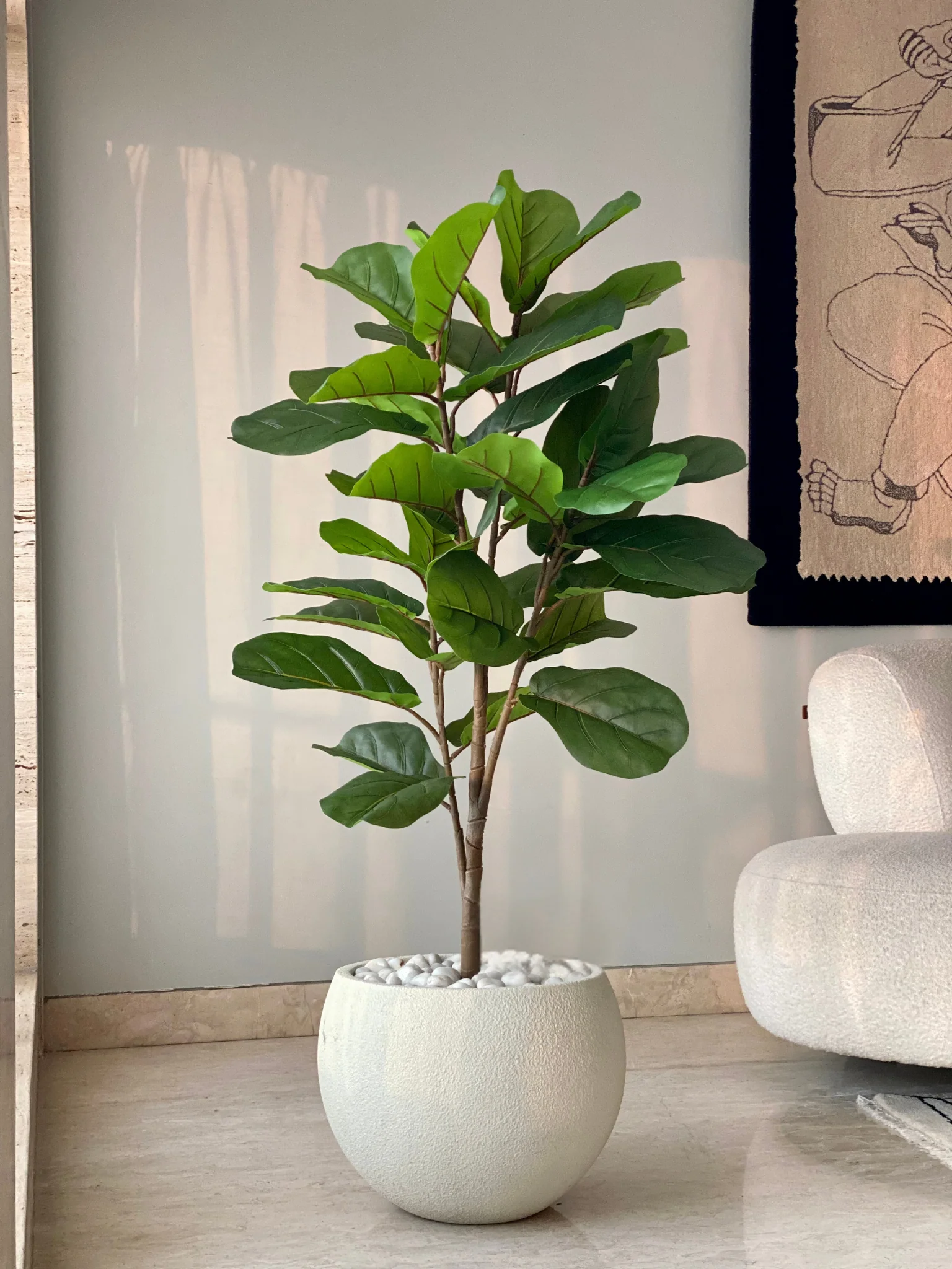 Artificial Lush Fiddle Plant - 4.5 Feet - Image 4