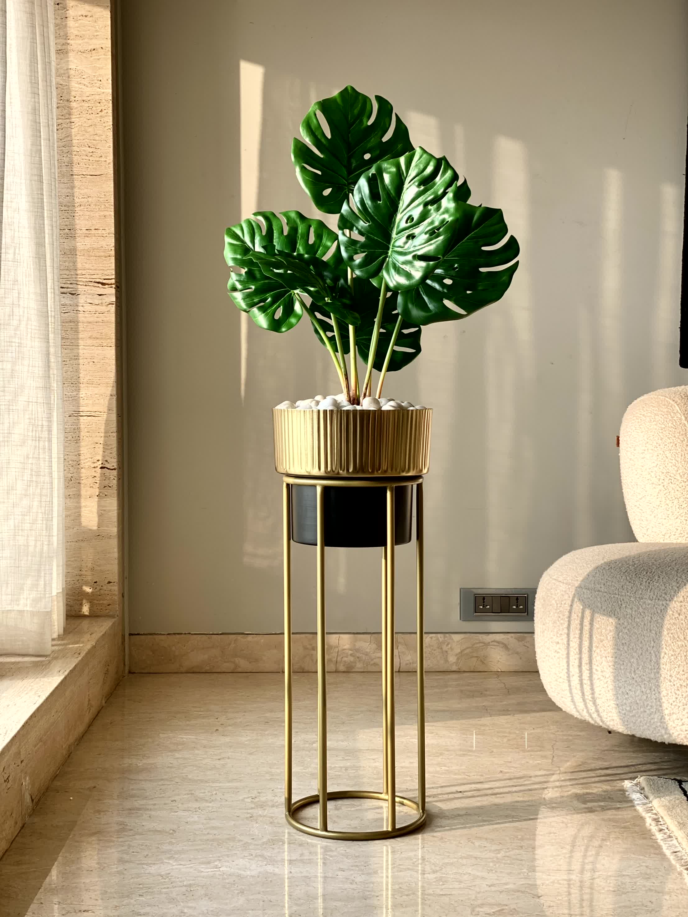 Artificial Lush Monstera Plant - 2.2 Feet - Image 3