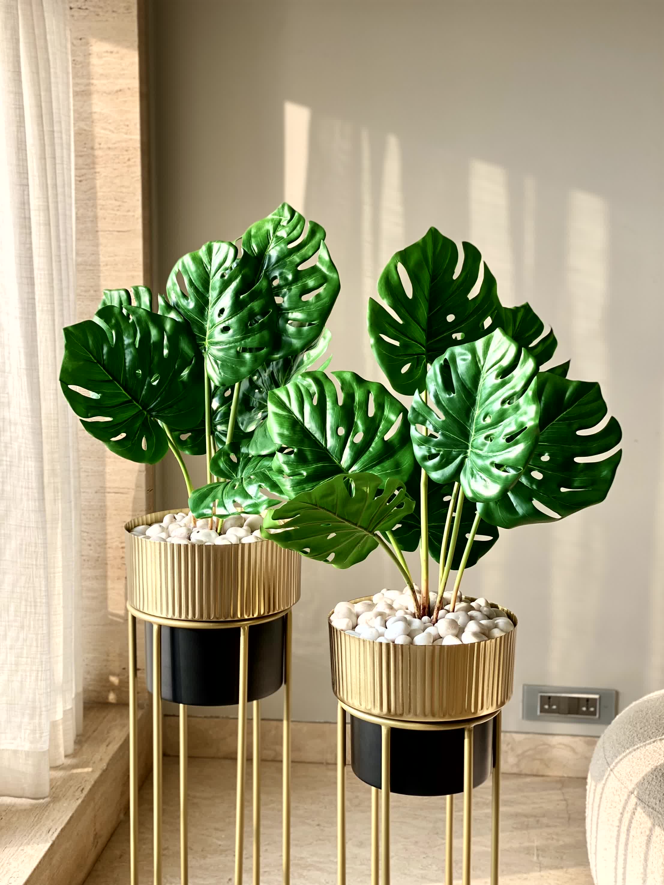 Artificial Lush Monstera Plant - 2.2 Feet - Image 4