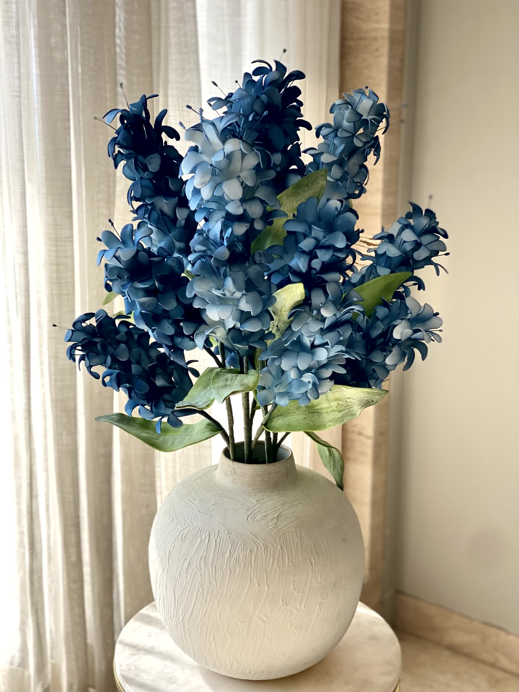 Artificial Madonna Lily Flower Stem - Blue Ombre (One Stem) - Image 6