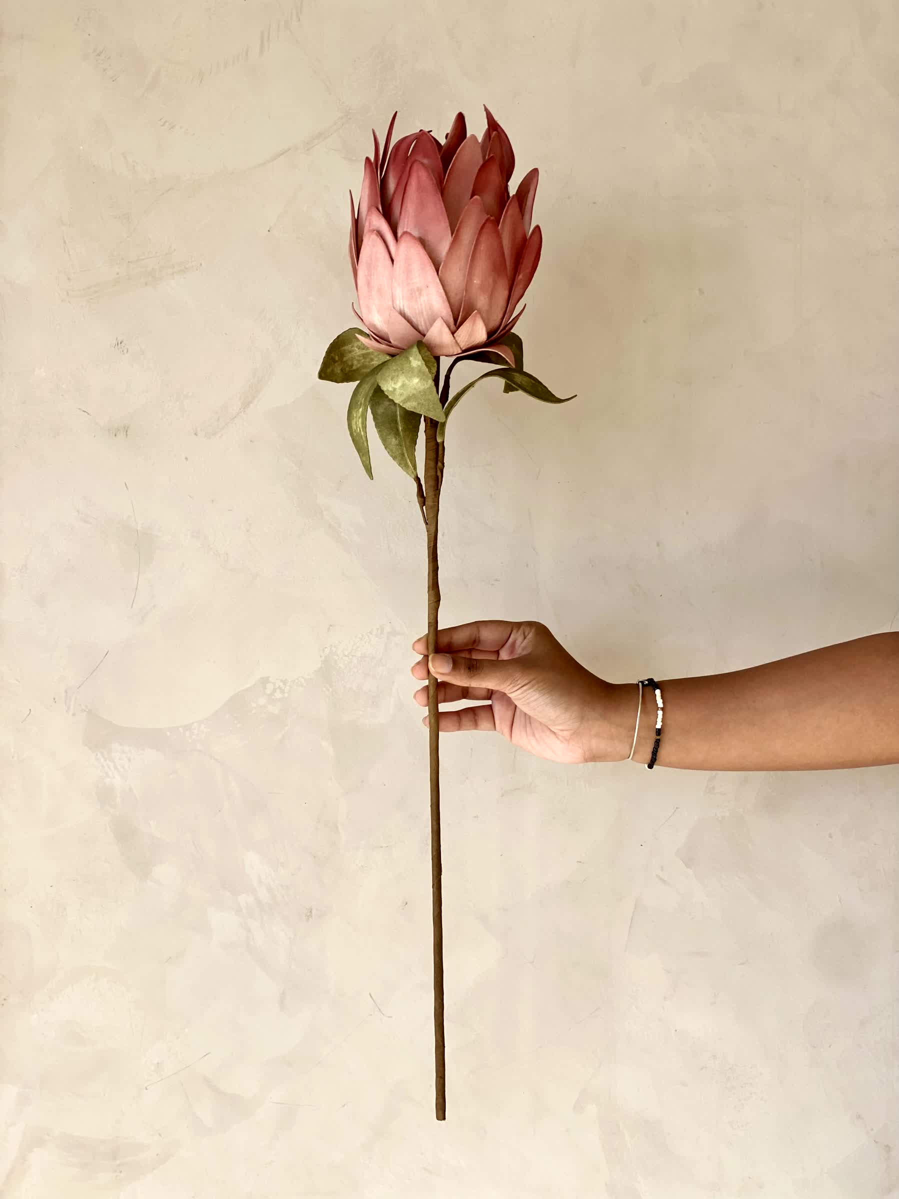 Artificial Protea Flower Stem - Pink (One Stem) - Image 3