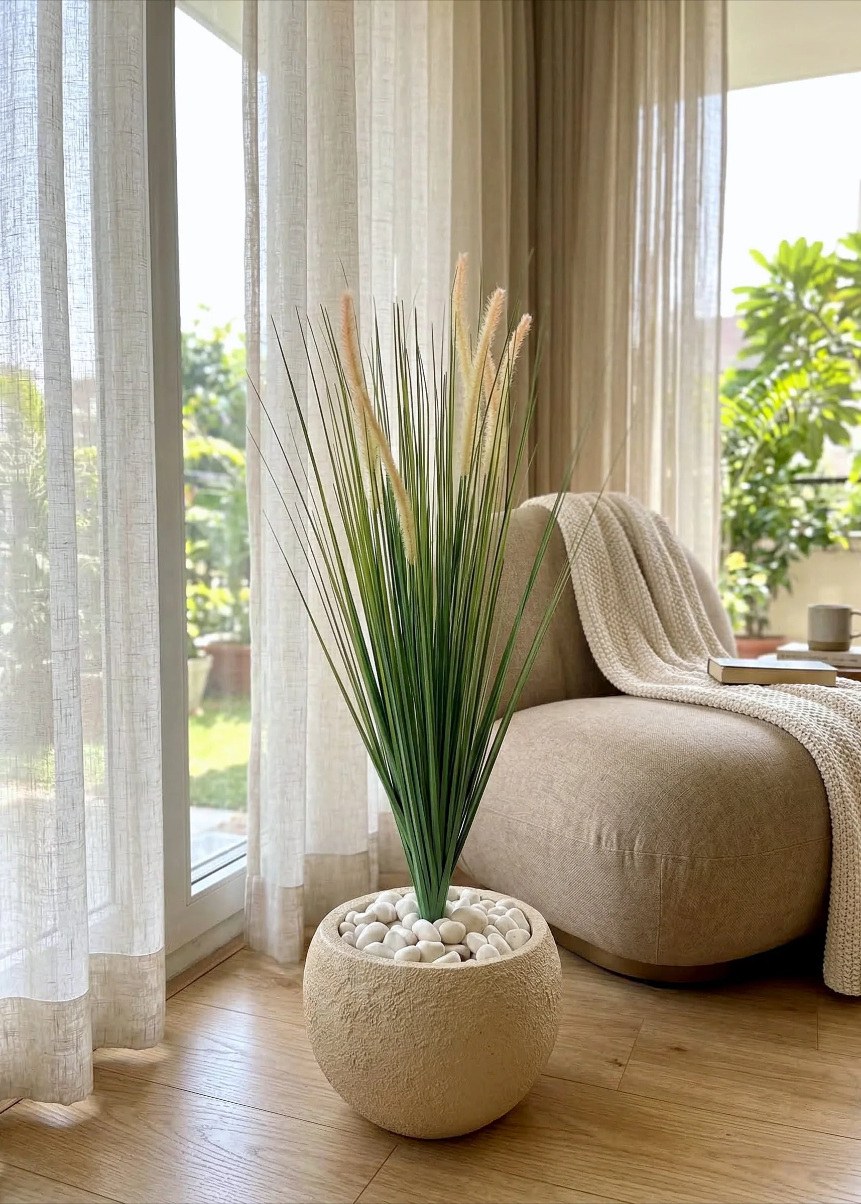Artificial Sage Pampas Grass Bunch - 3 Feet - Image 2