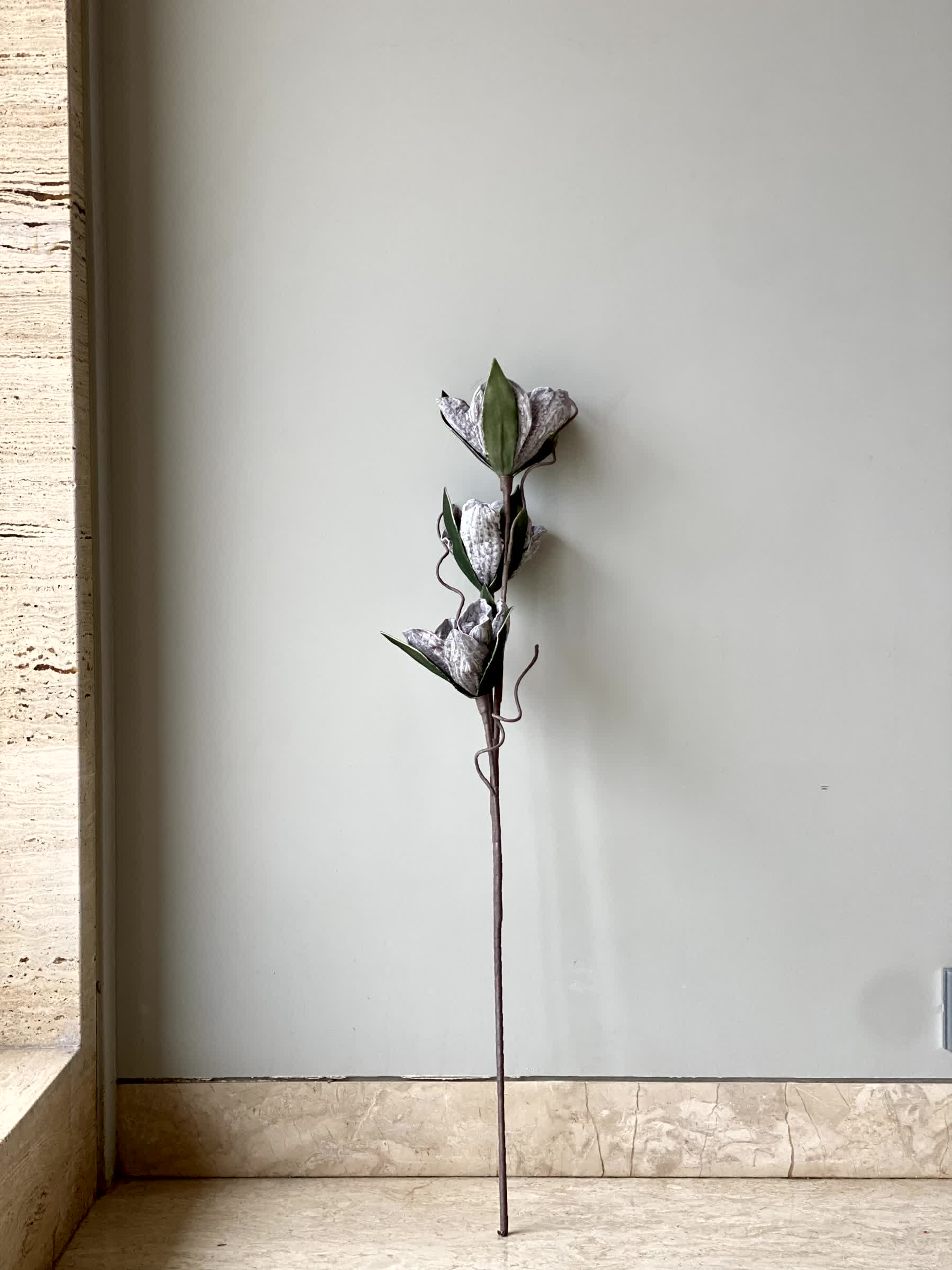 Artificial Tulip Stem - Grey (One Stem) - Image 4