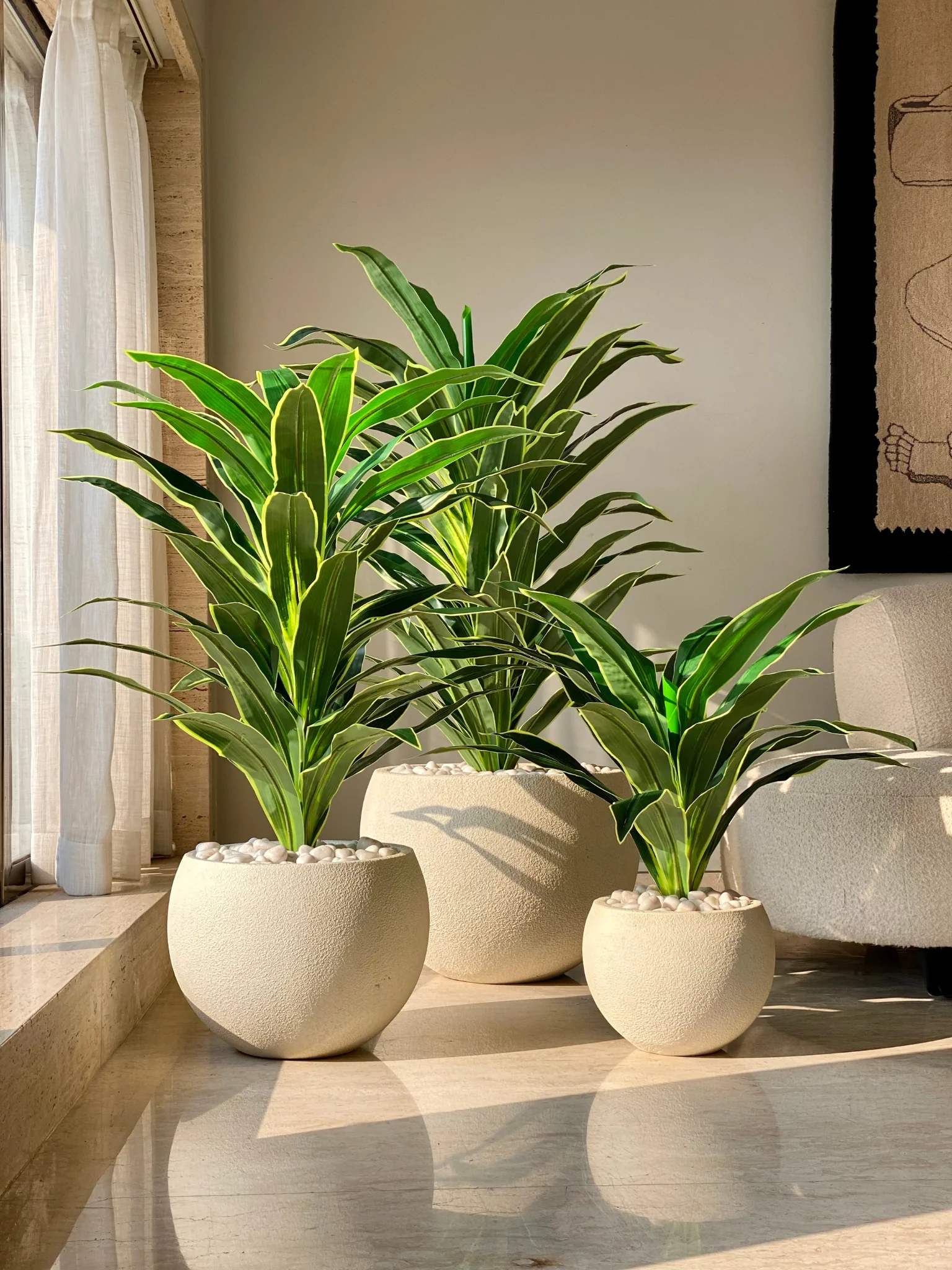 Artificial Variegated Dracaena Plant - 3 Feet - Image 3