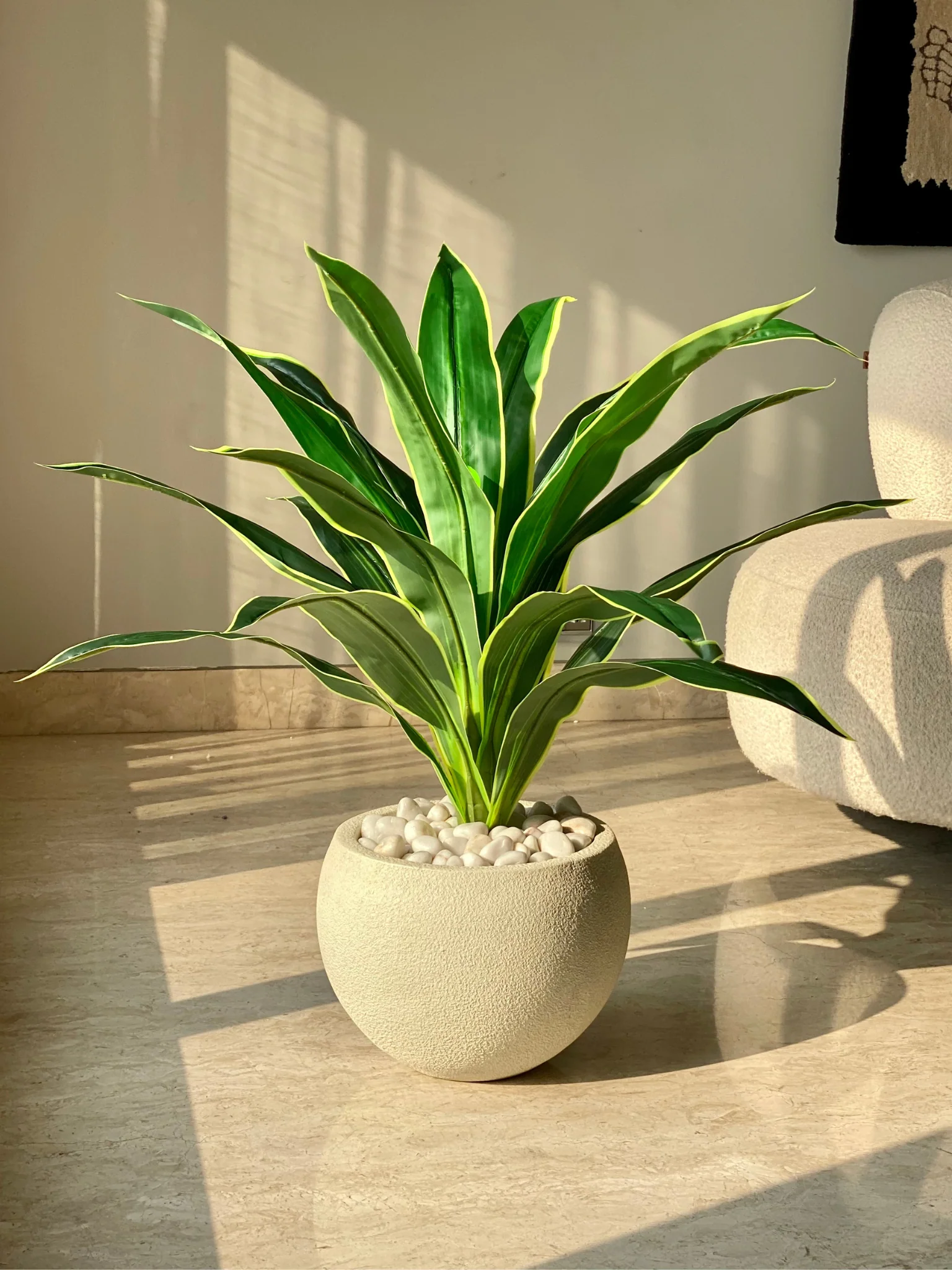 Artificial Variegated Dracaena Plant - 3 Feet - Image 4
