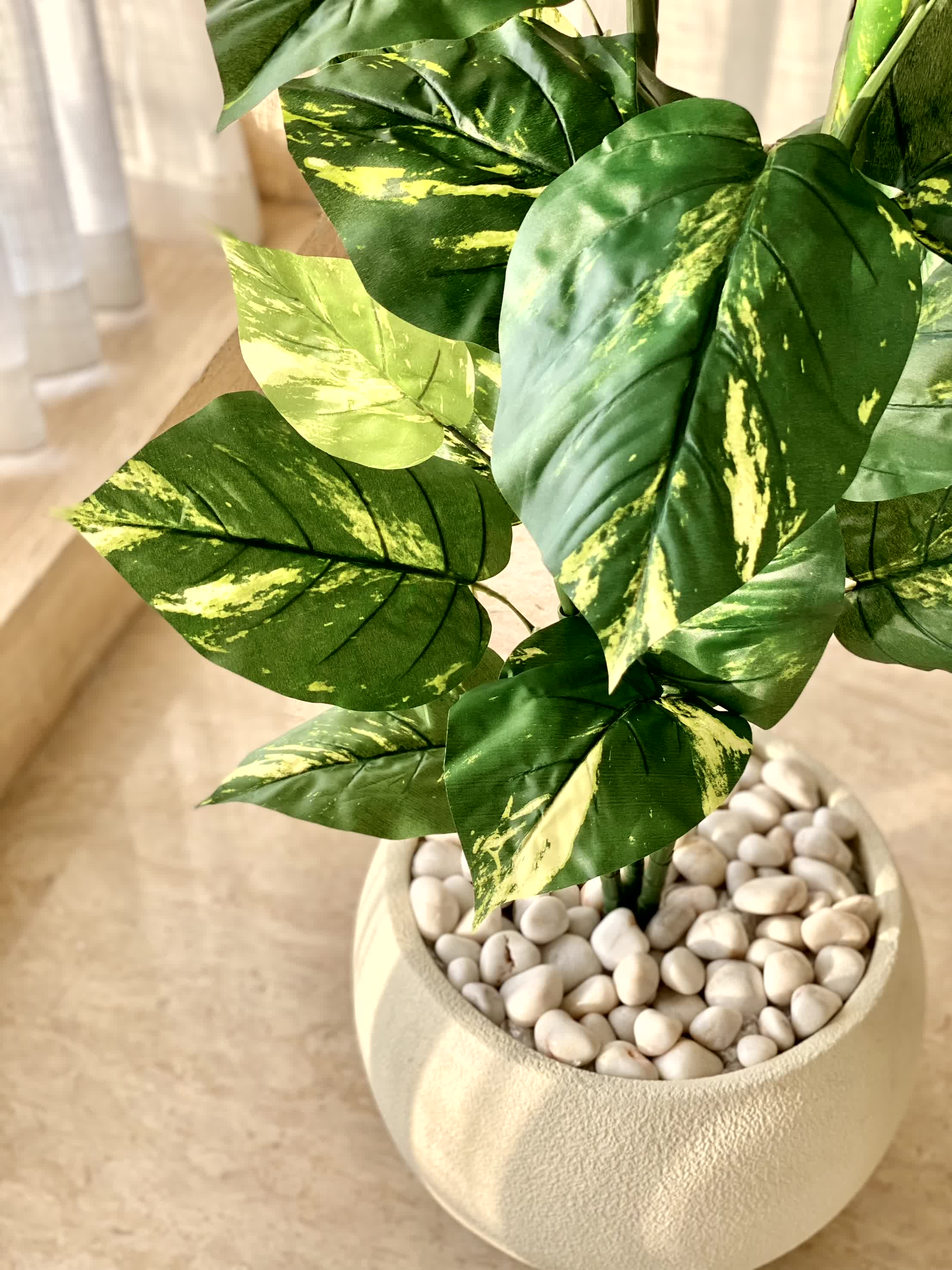 Artificial Variegated Pothos  Plant - 5 Feet - Image 2