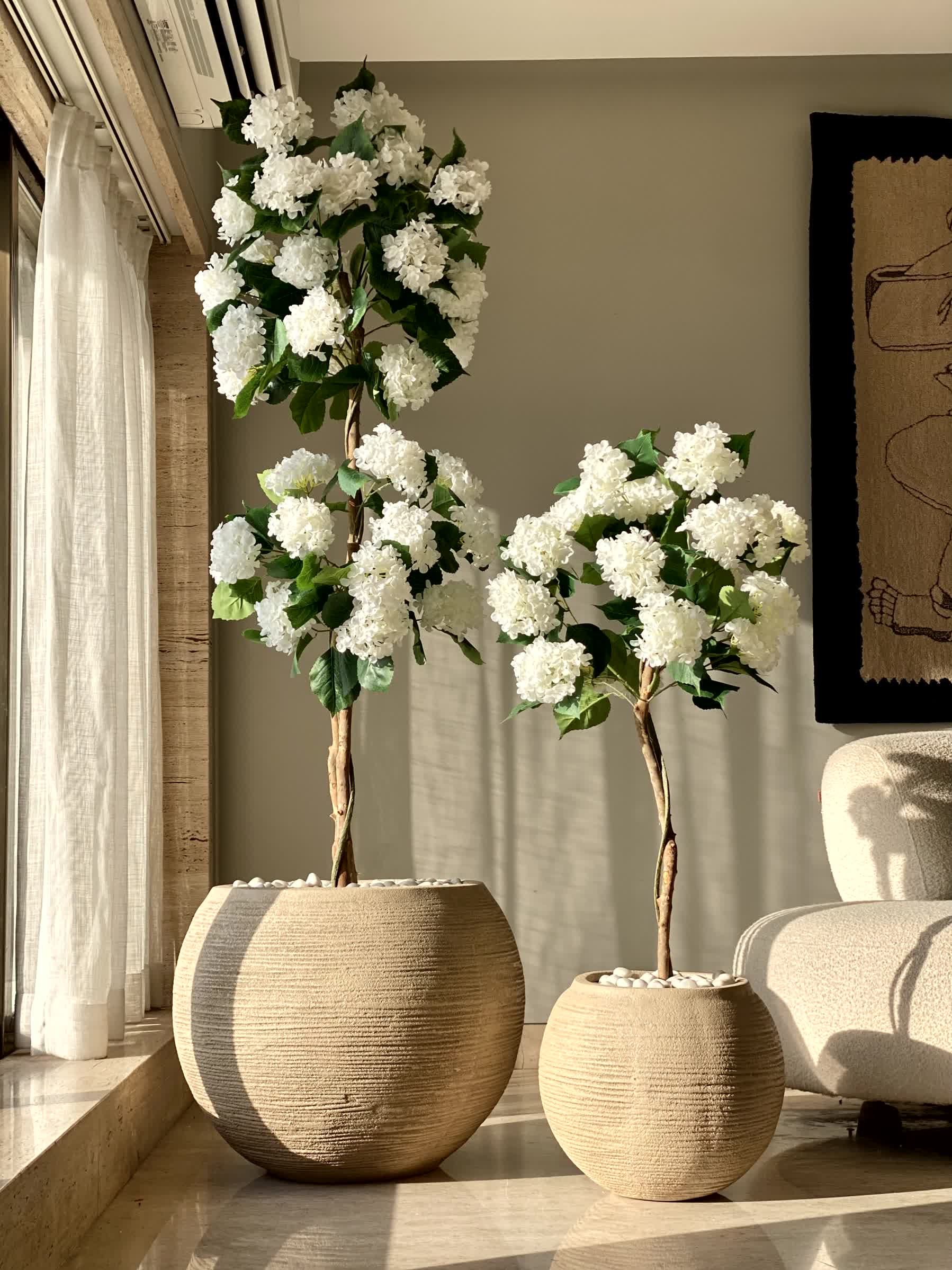 Artificial White Hydrangea Plant - 6 Feet - Image 3