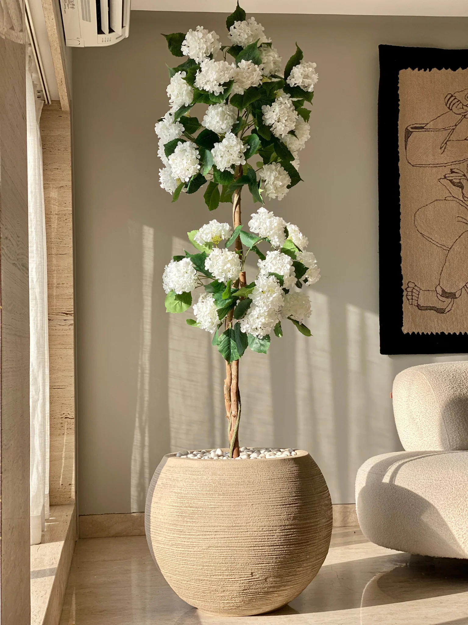 Artificial White Hydrangea Plant - 6 Feet - Image 4