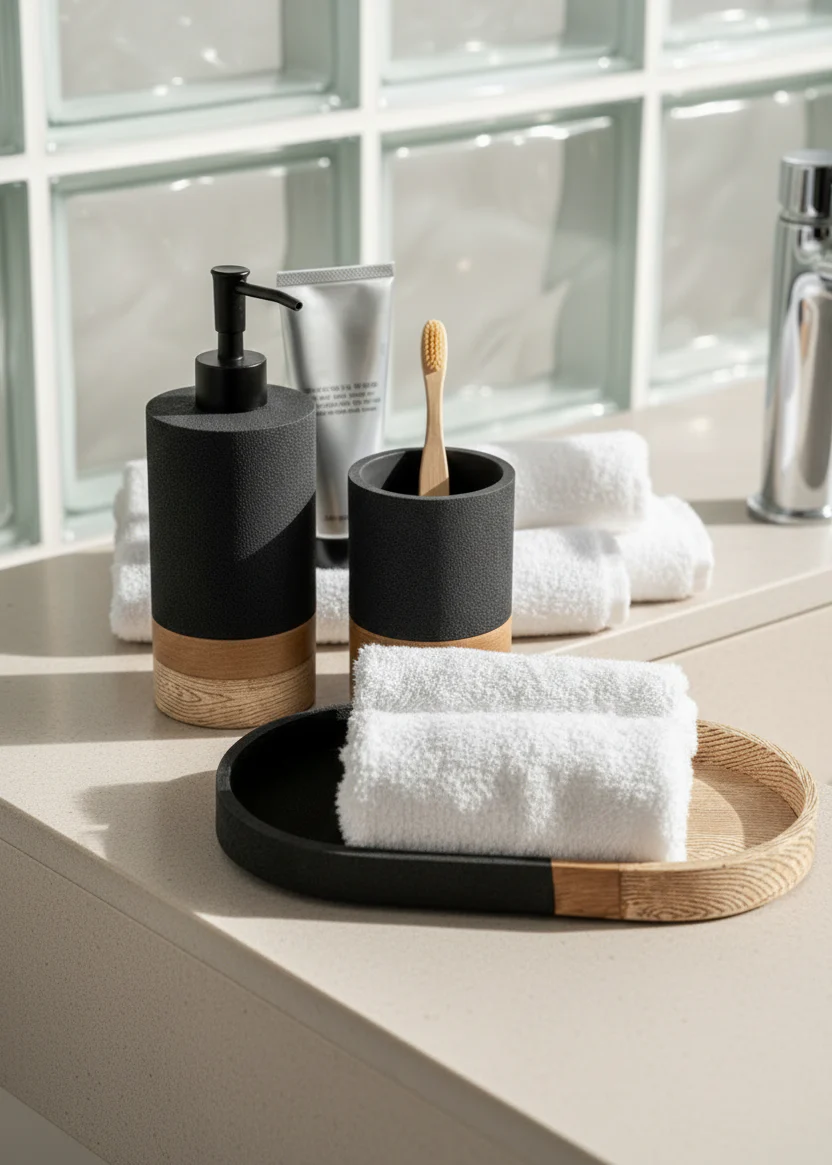 Aurum Dune Bathroom Set - Set of 3 (Black) - Image 4