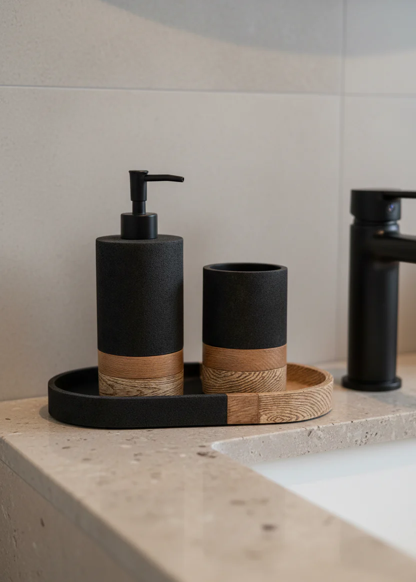 Aurum Dune Bathroom Set - Set of 3 (Black) - Image 6