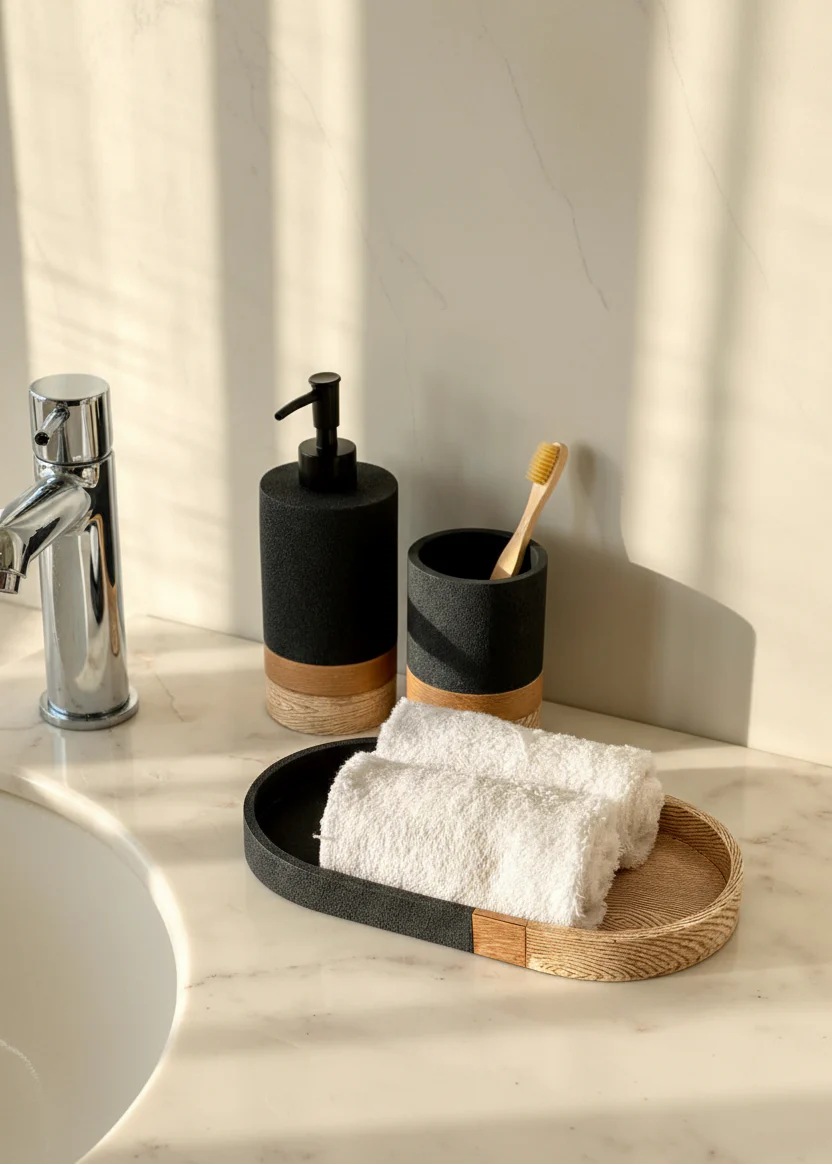 Aurum Dune Bathroom Set - Set of 3 (Black) - Image 7