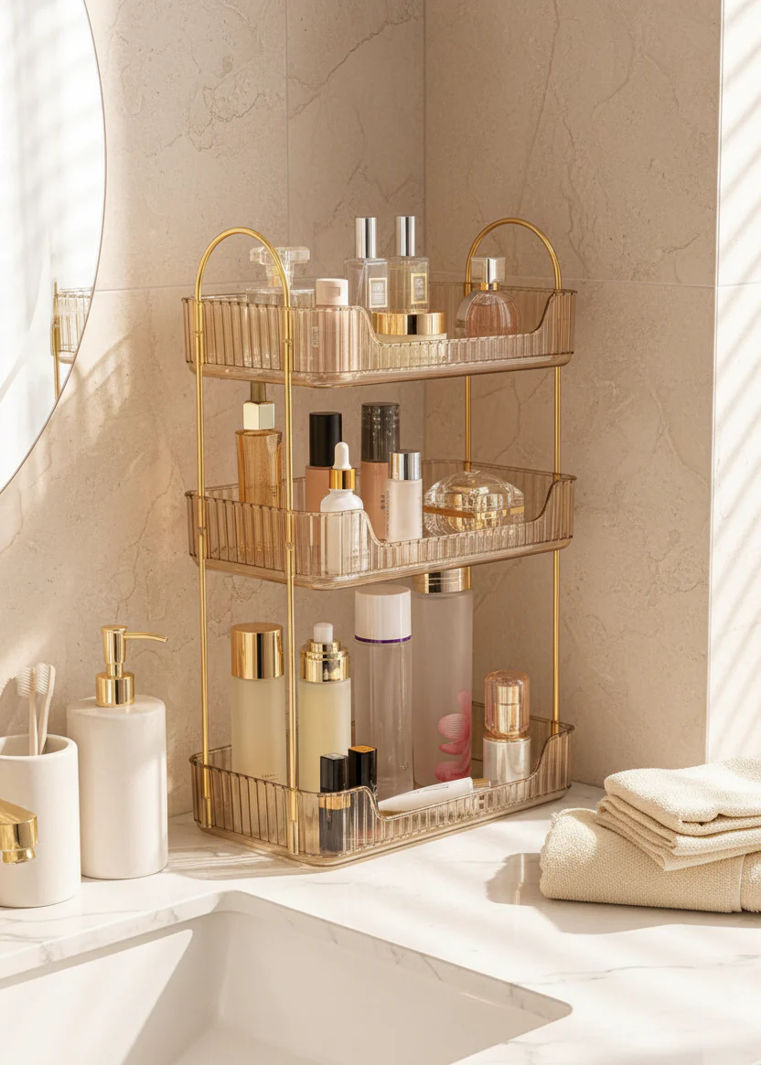 Bathroom Counter Organiser - Amber - Image 2