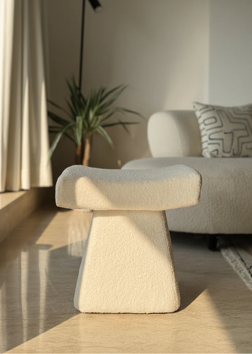 Bouclé Arch Pouffe - Image 5