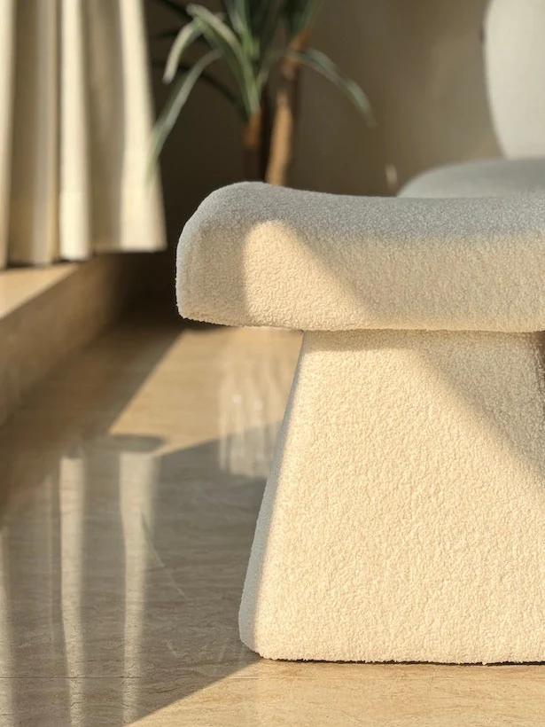 Bouclé Arch Pouffe - Image 6