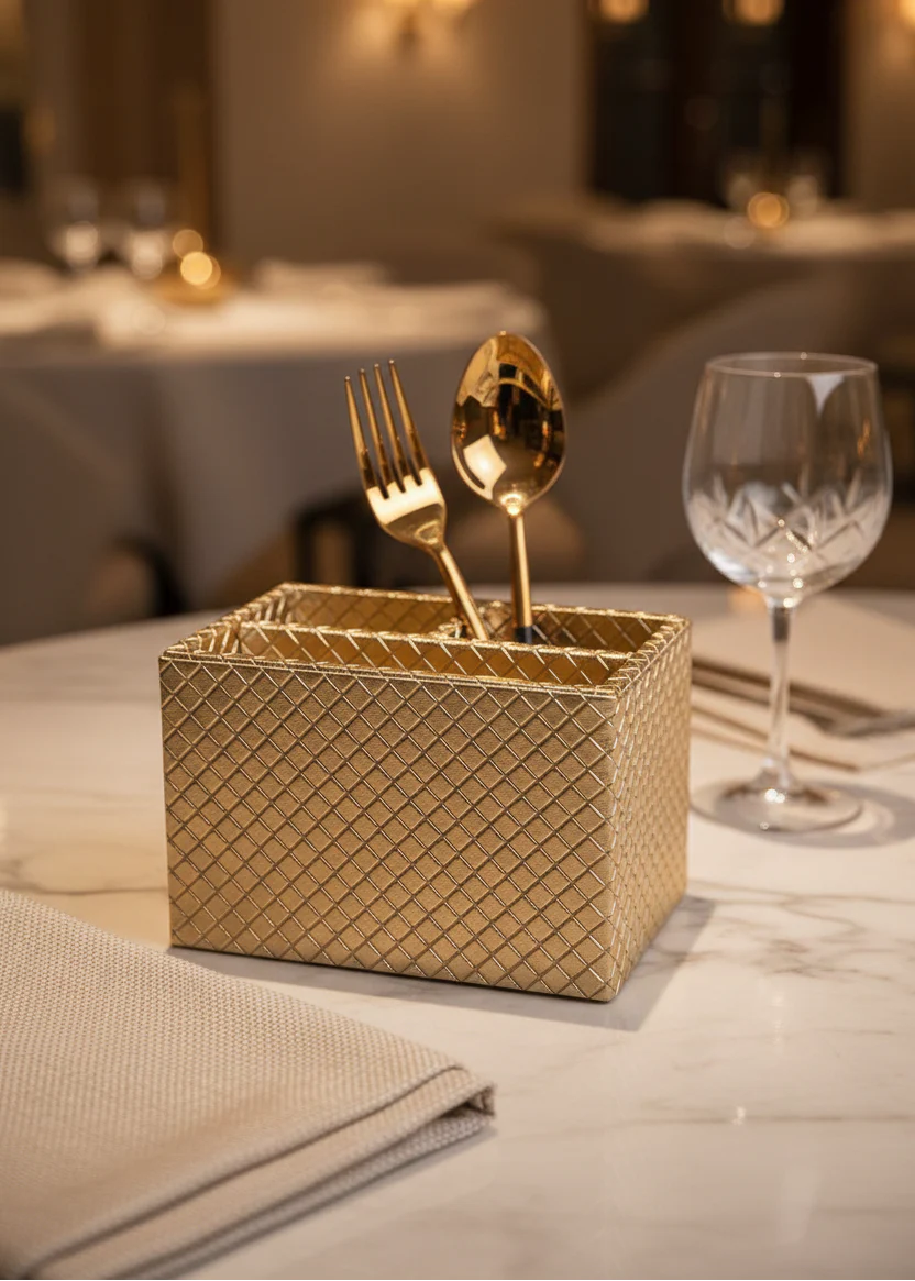 Braided Gold Cutlery Holder - Image 4