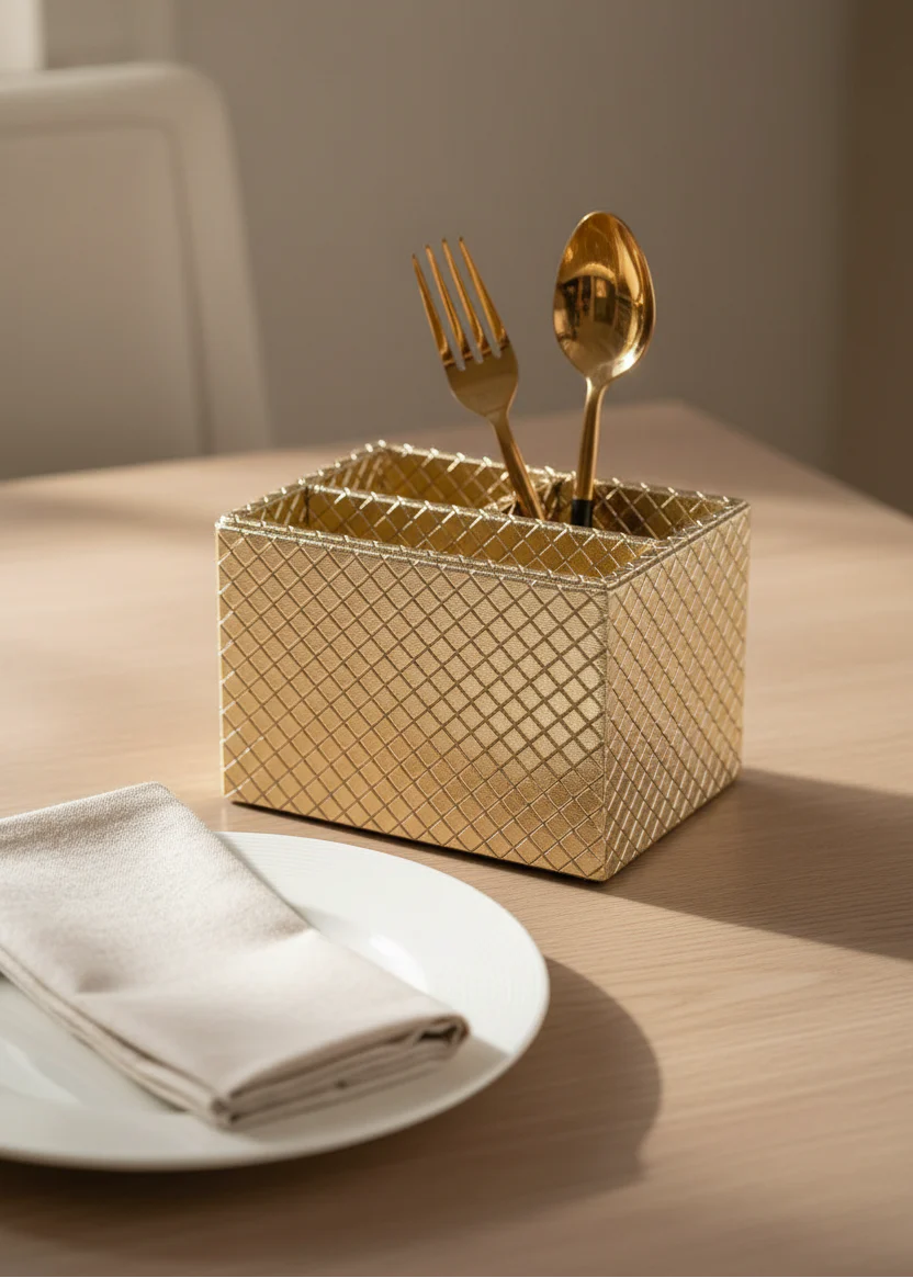 Braided Gold Cutlery Holder - Image 5