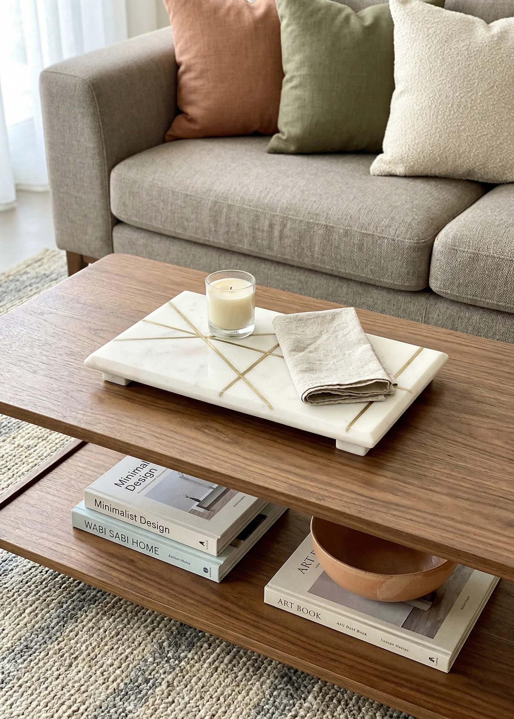 Celeste Marble Brass Inlay Tray - Image 4