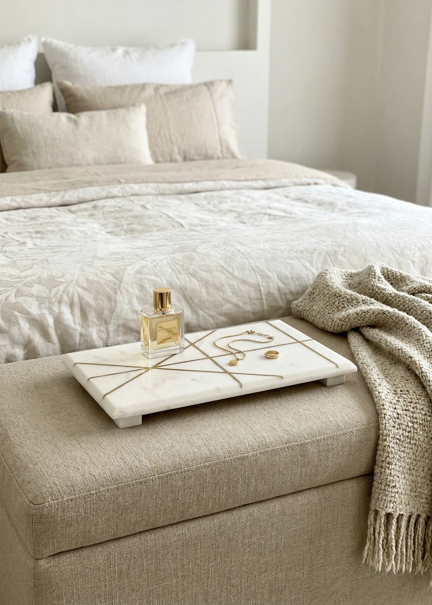 Celeste Marble Brass Inlay Tray - Image 5