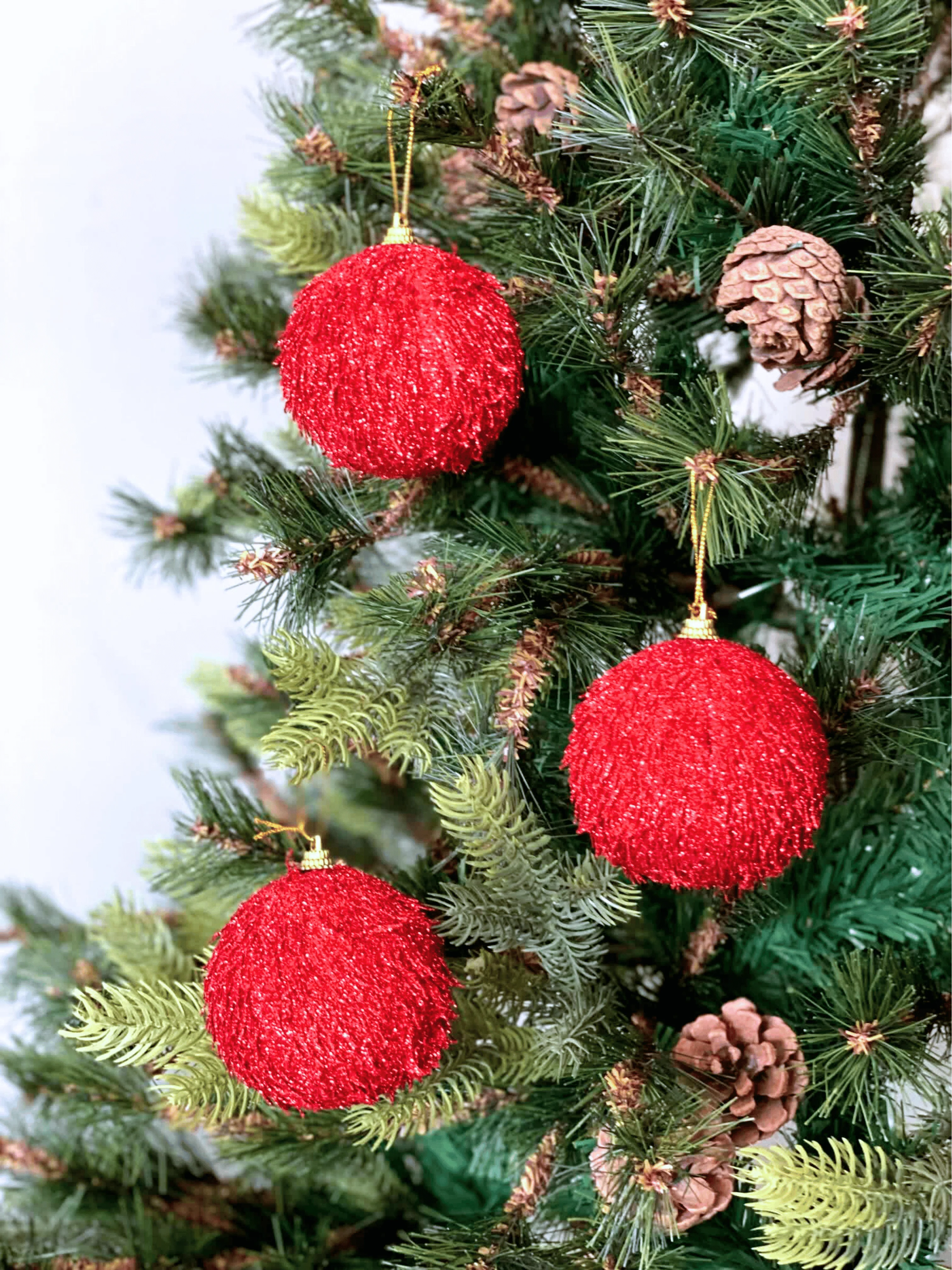 Christmas Celestial Ball Set - Red (Set of 3) - Image 3
