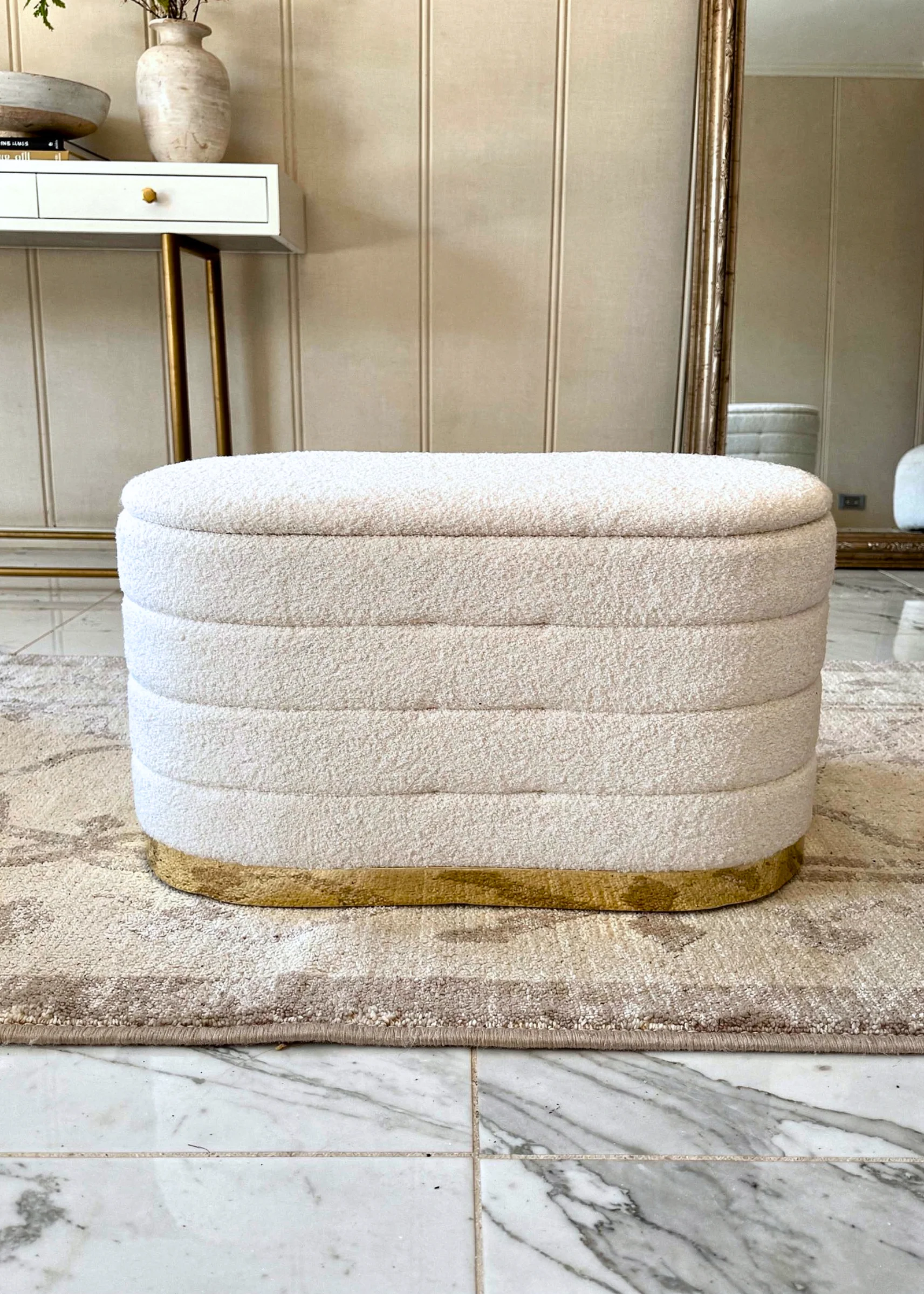 Cloud Boucle Storage Pouffe Set - Ivory - Image 5