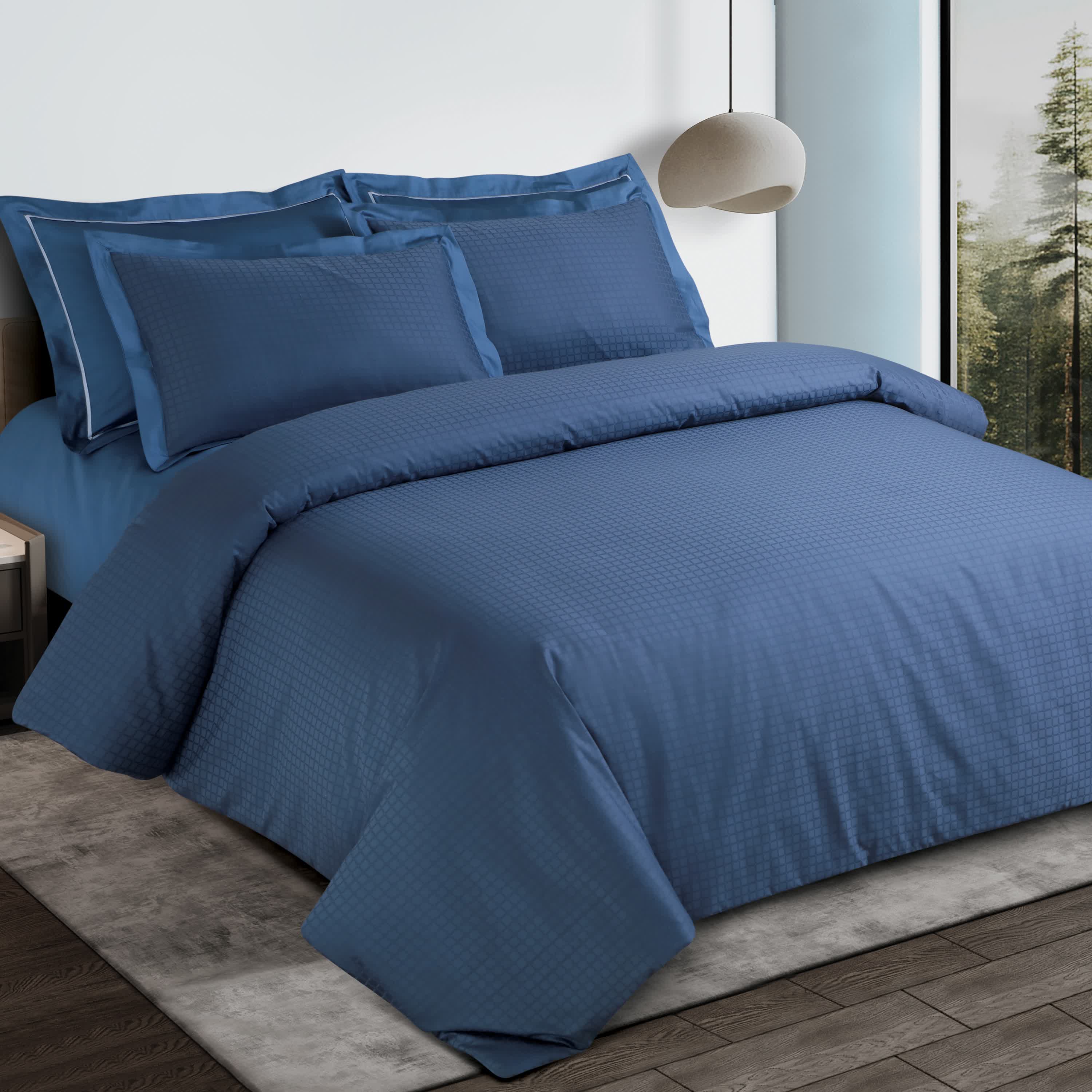Como Jacquard Duvet Cover Set - Legion Blue - Image 2