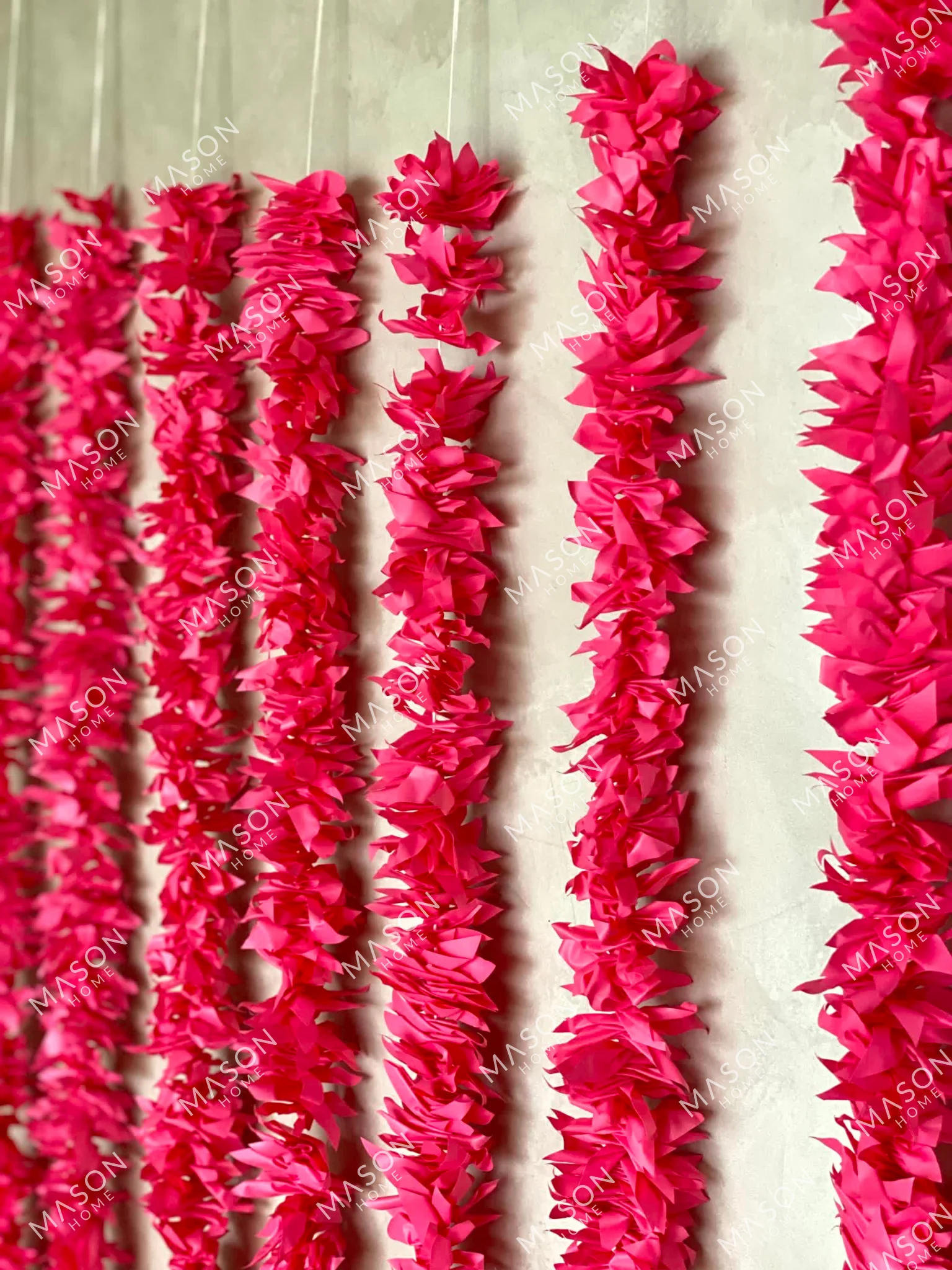 Decorative Artificial Pink Gajra - Set Of 12 (3 Feet) - Image 4
