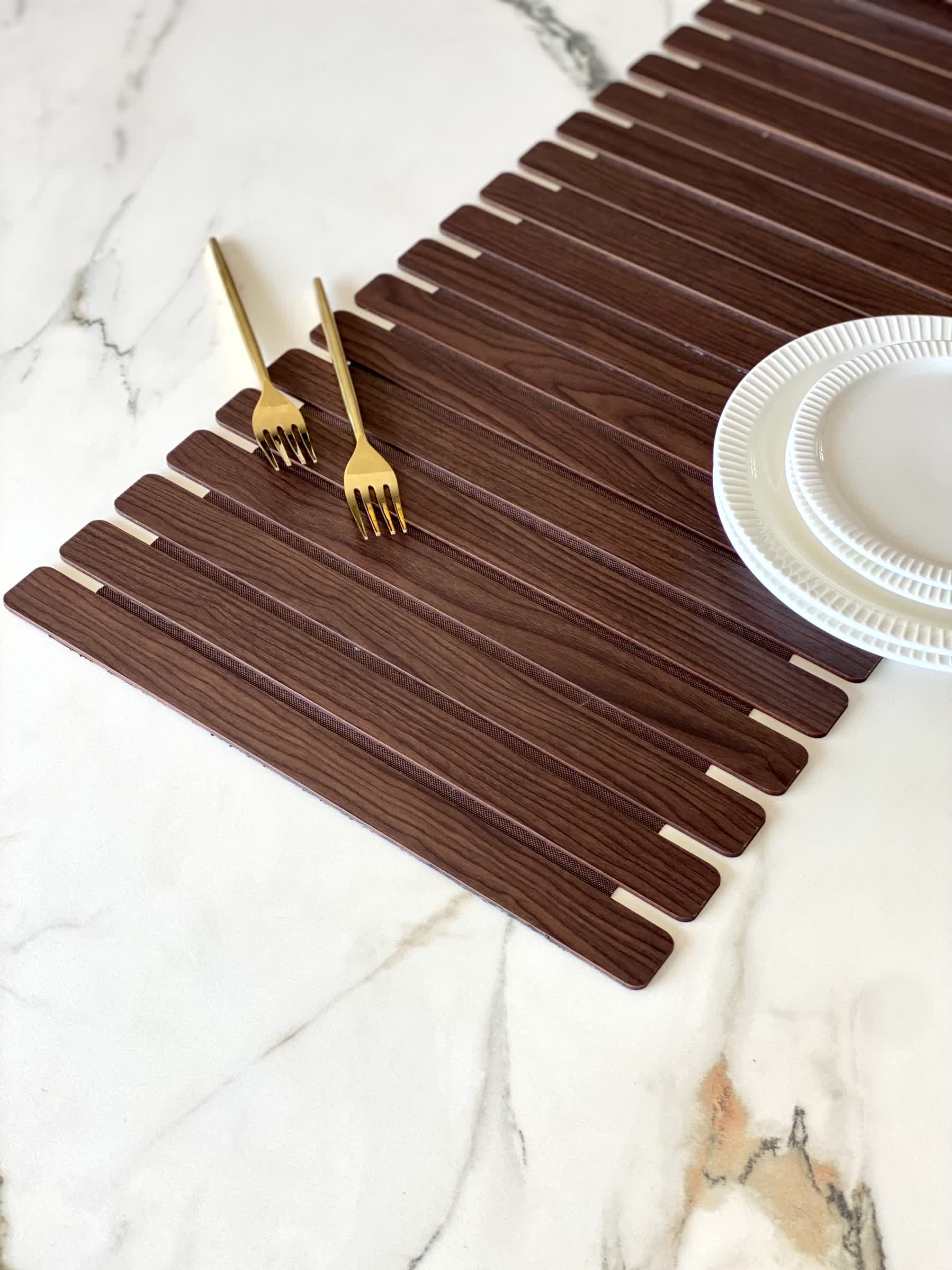 Elm Foldable Table Runner - Dark Brown (3 Feet) - Image 6