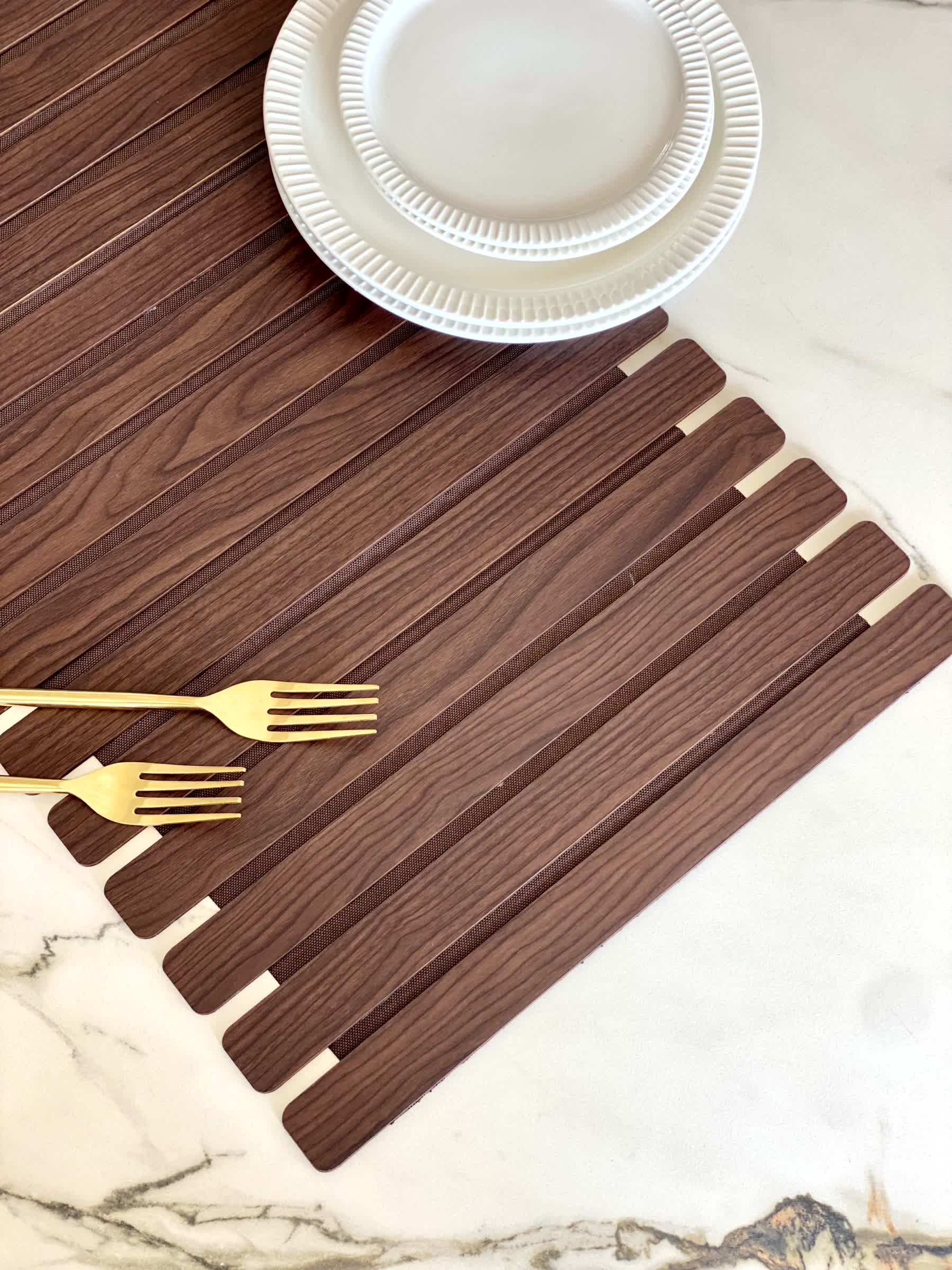Elm Foldable Table Runner - Dark Brown (6 Feet) - Image 5