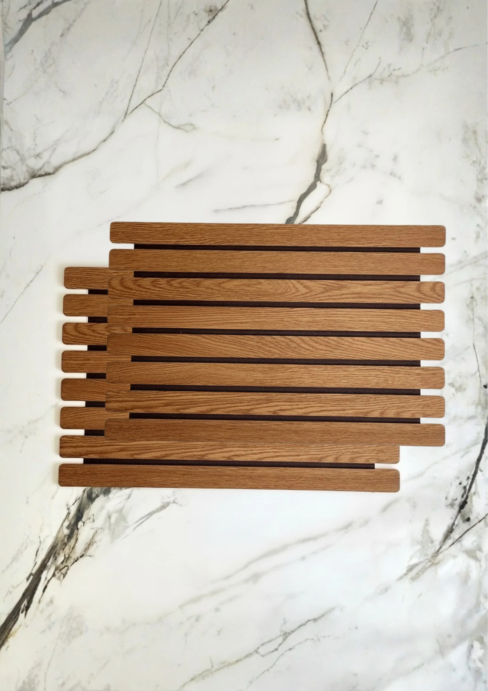 Elm Foldable Table Mats (Set of 2) - Brown - Image 3
