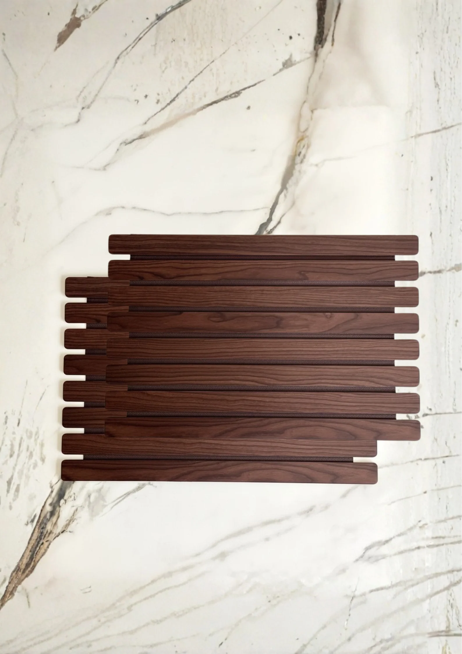 Elm Foldable Table Mats (Set of 2) - Dark Brown - Image 3