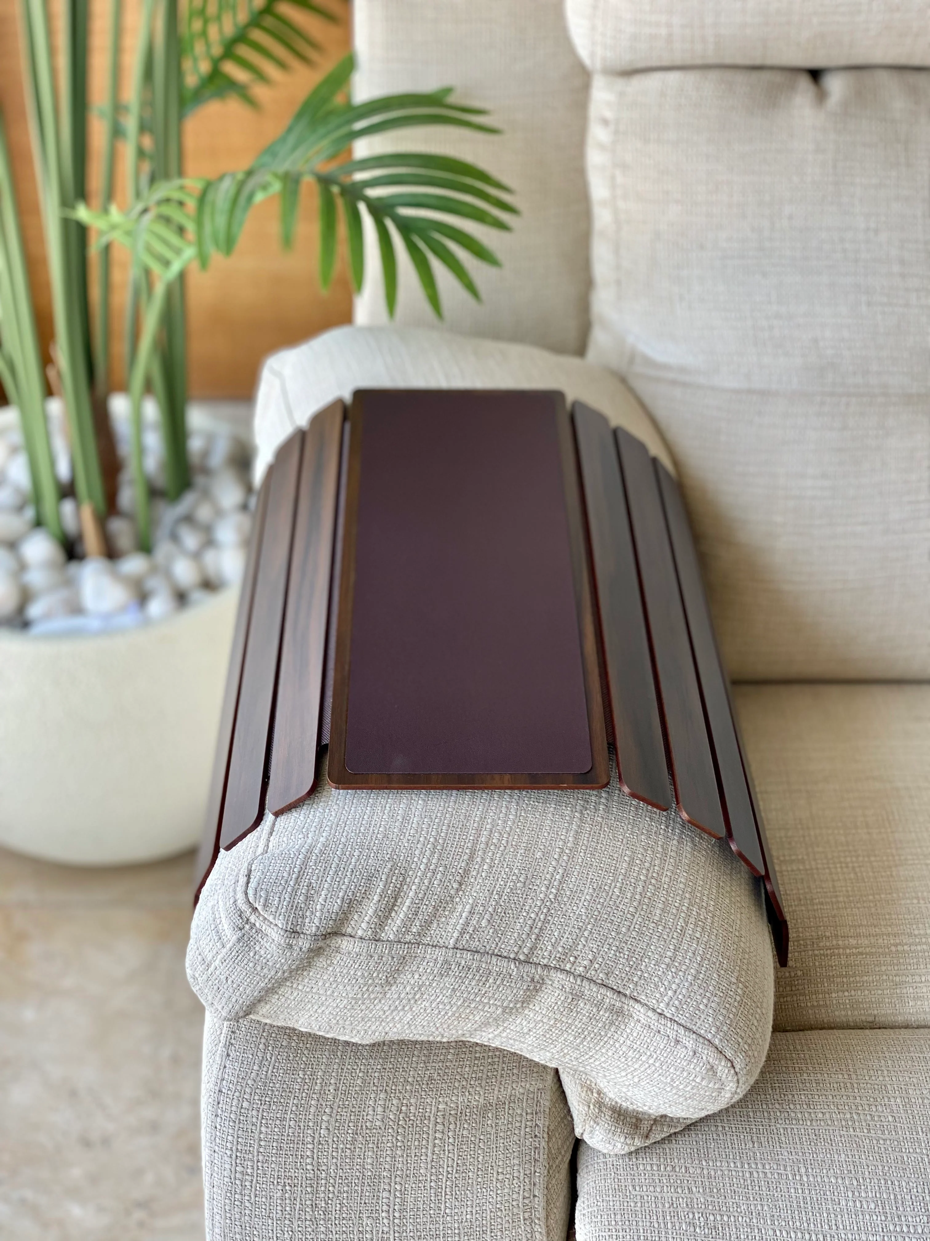 Elm Sofa Armrest Tray - Dark Brown - Image 3