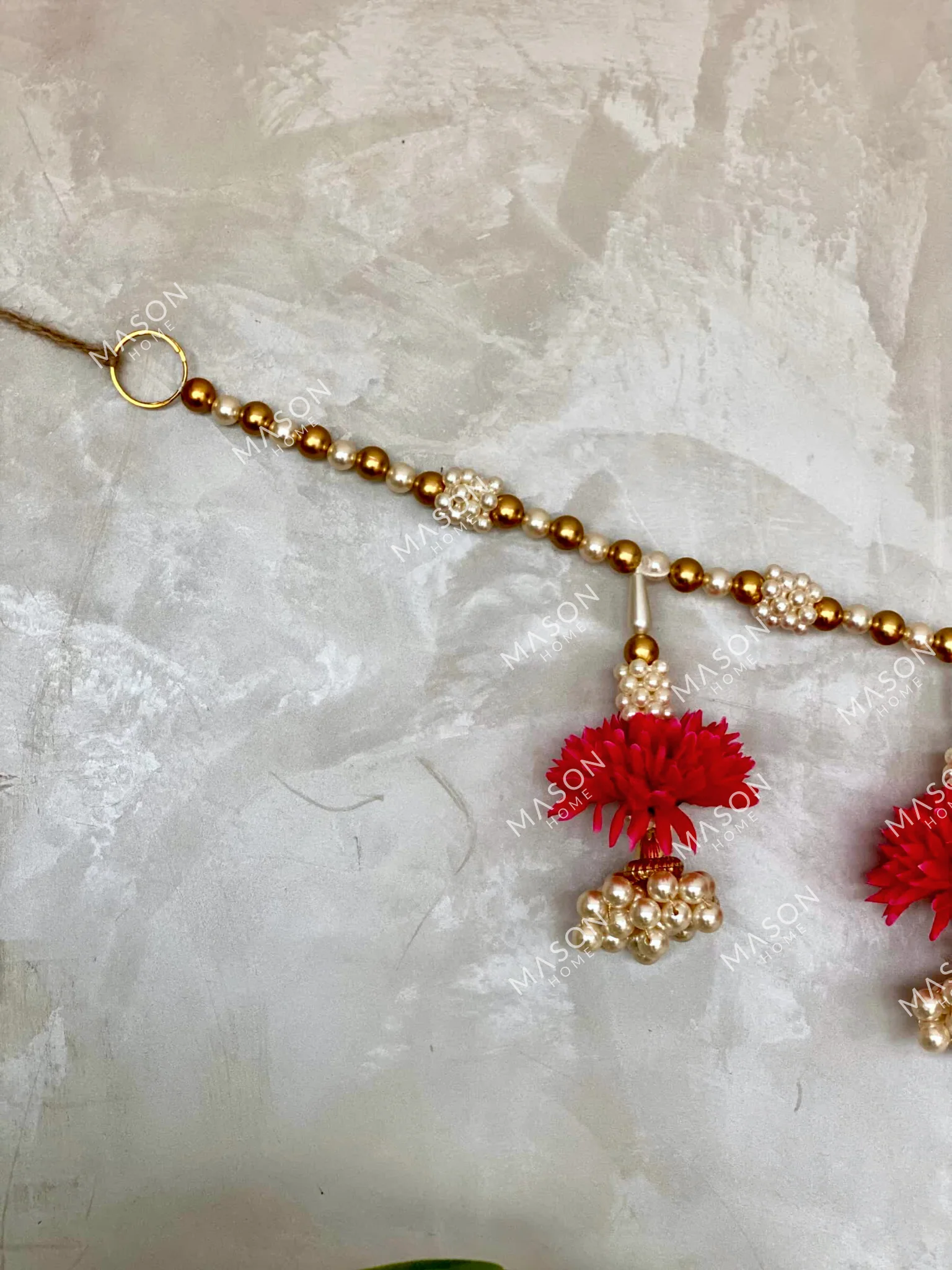 Festive Scarlet Pearl Bloom Toran - Image 7