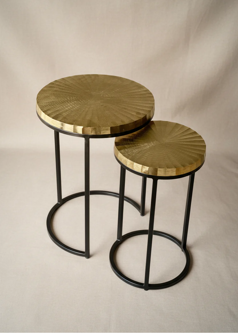 Ghana Nesting Gold Table - Set of 2 - Image 3
