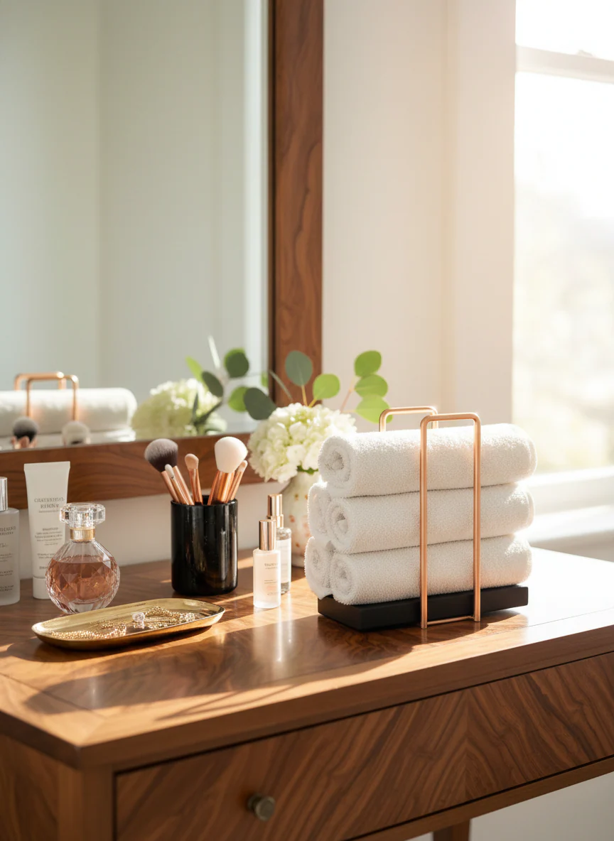 Imperial Napkin Holder - Black & Rose Gold - Image 4