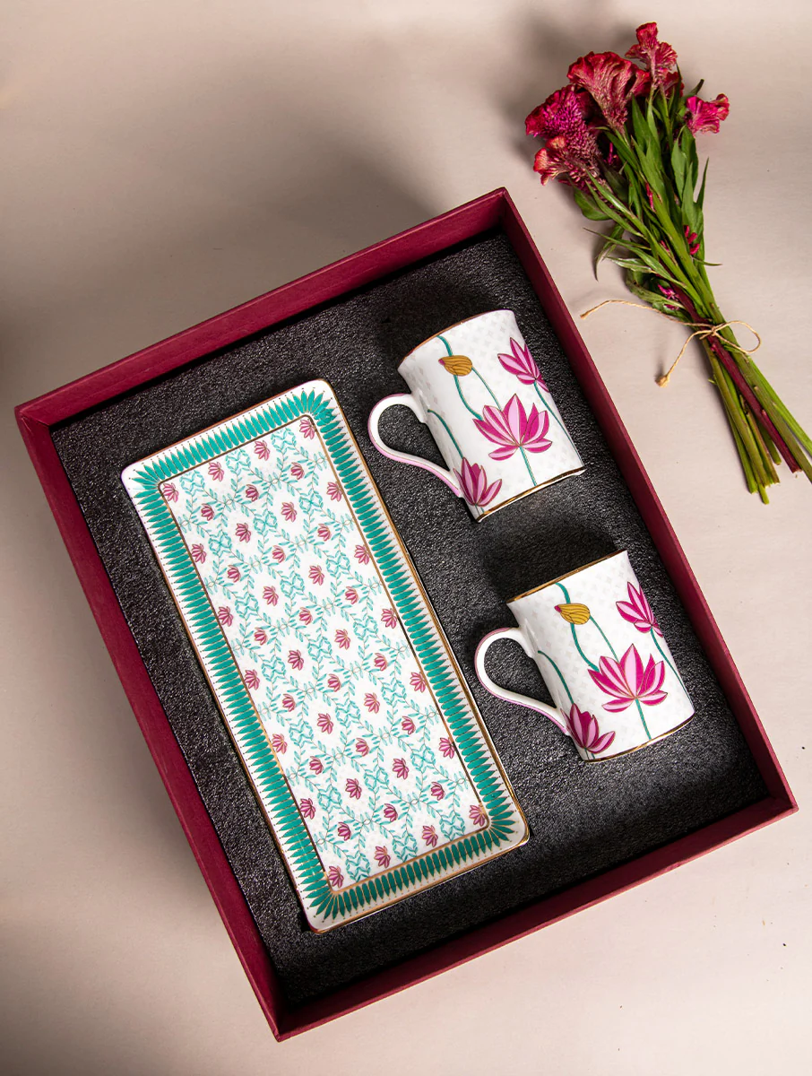 Kanwal Mugs & Platter Serveware Set - Set of 3 - Image 3