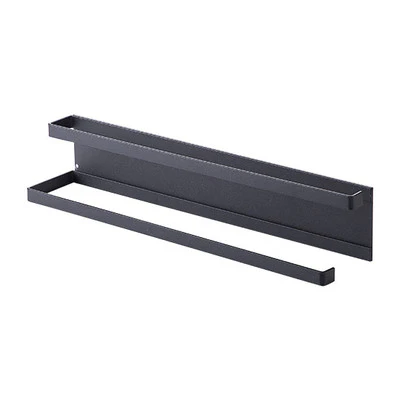 Magnetic Double Tissue + Towel Holder (Black) - Image 3
