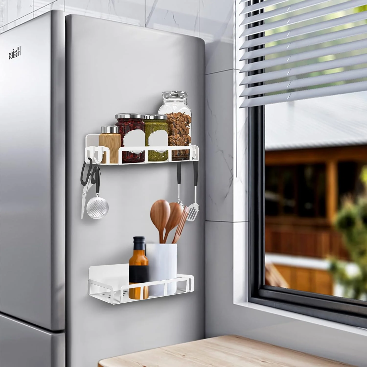 Magnetic Storage Shelf With Hooks - Image 6