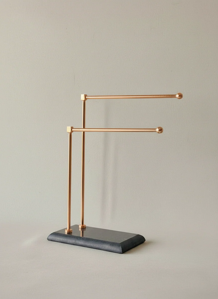 Melrose Hand Towel Stand - Black & Rose Gold (Only For Mumbai) - Image 3