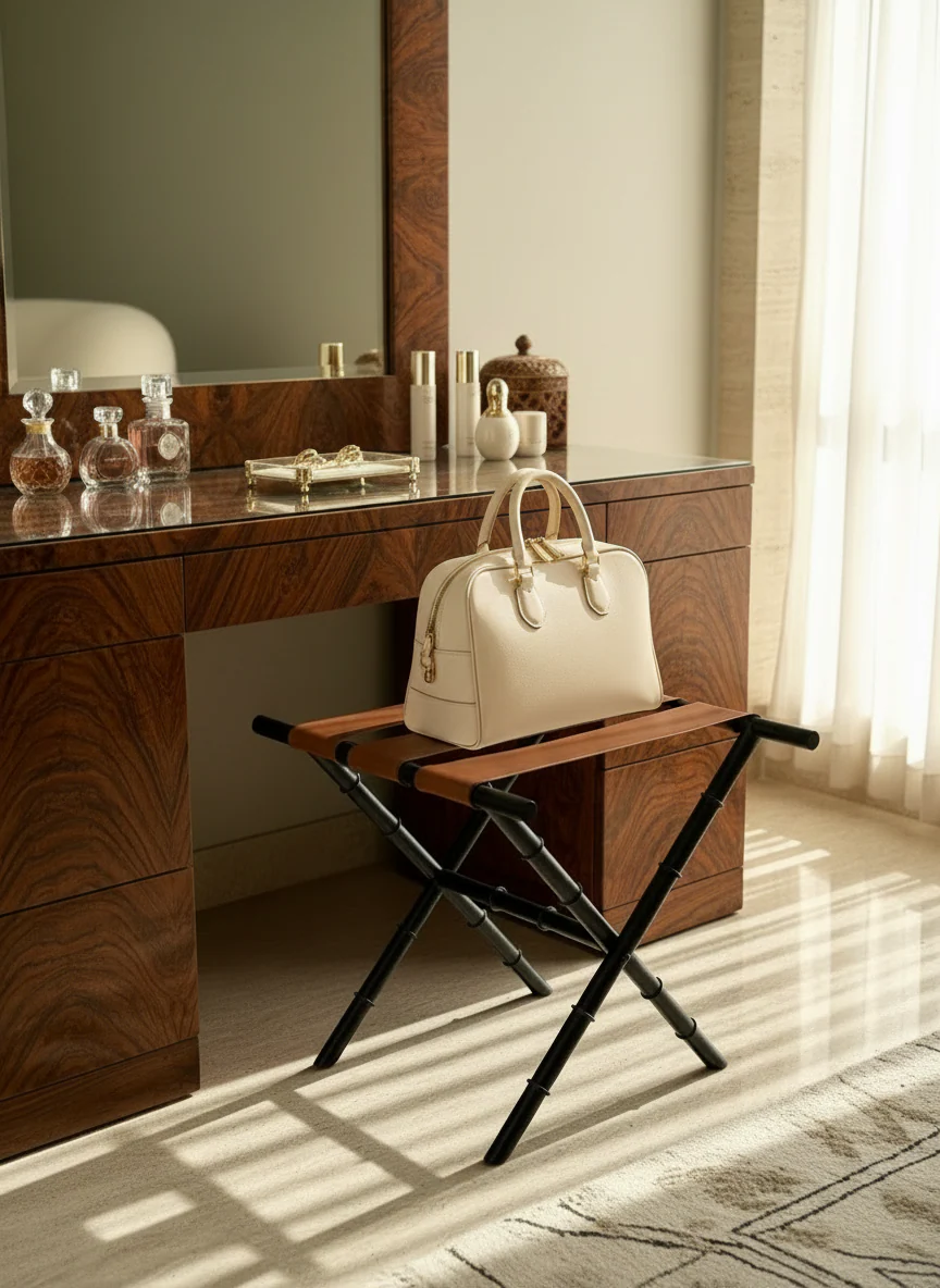 Naples Tan Foldable Luggage Rack - Image 12