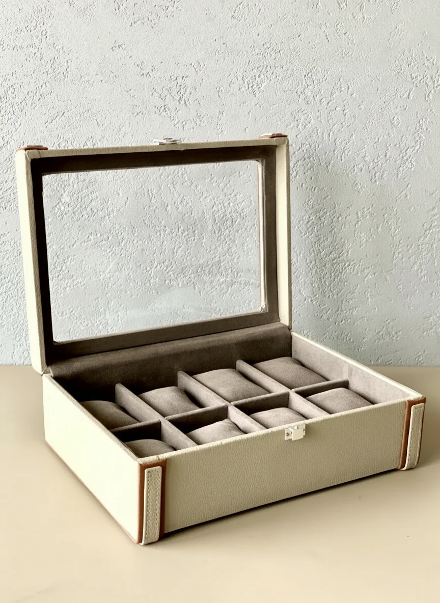 Naples Taupe Watch Box - 8 Slots - Image 3
