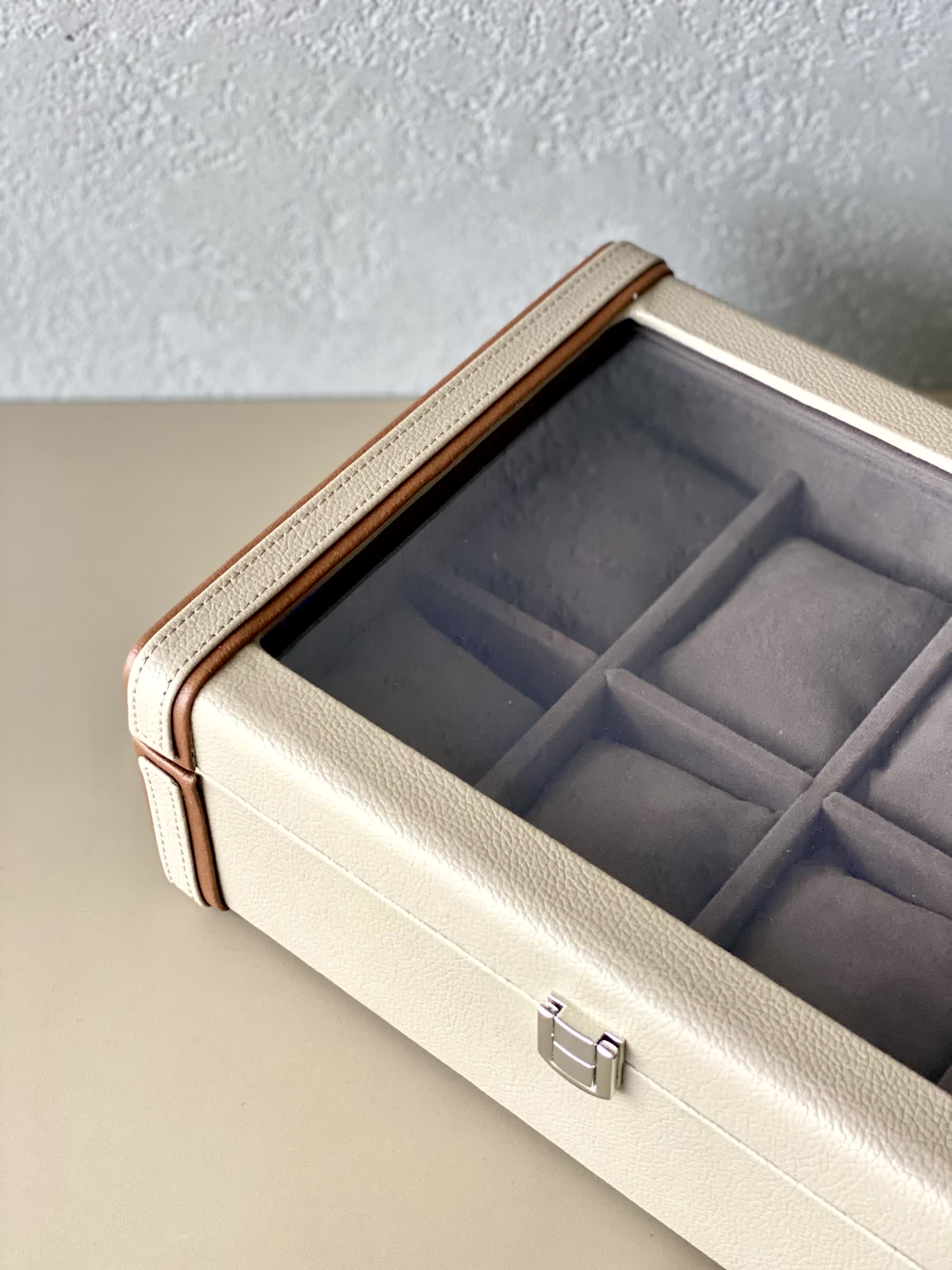 Naples Taupe Watch Box - 8 Slots - Image 5