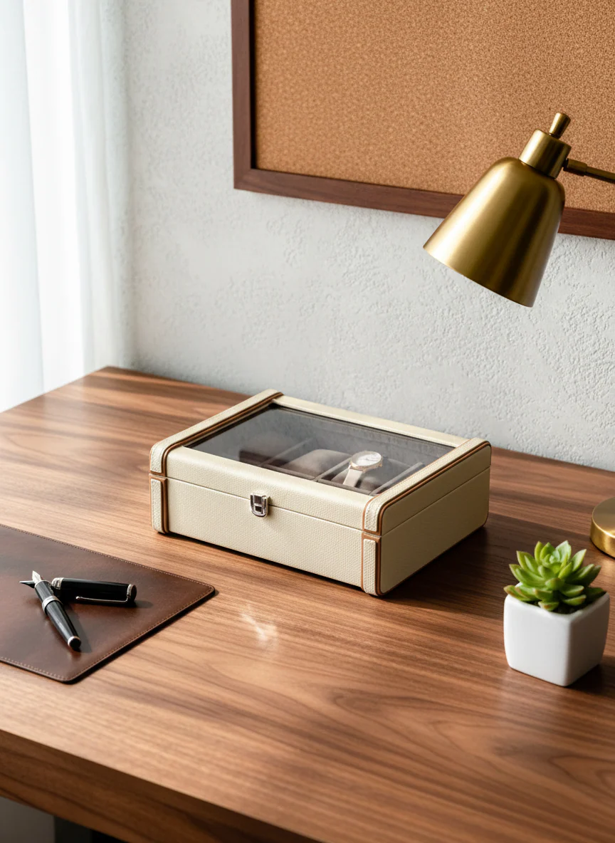 Naples Taupe Watch Box - 8 Slots - Image 6