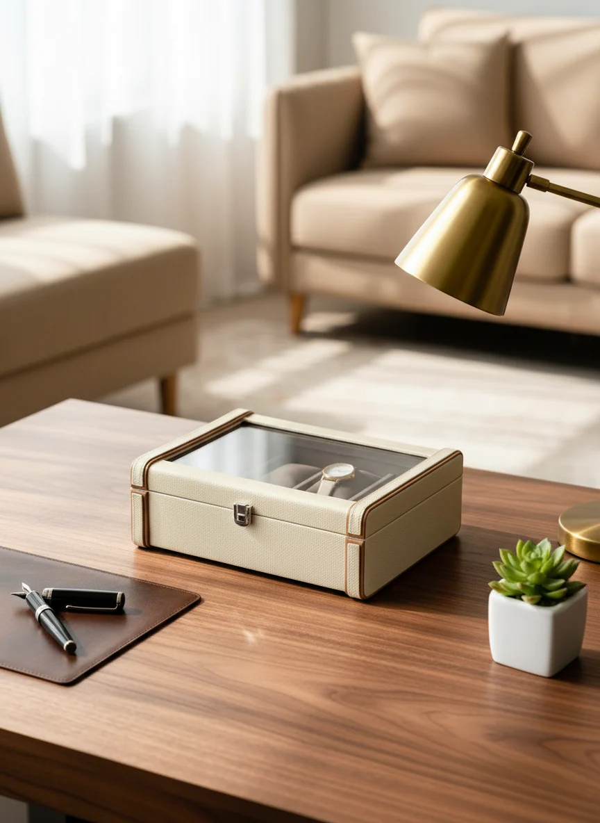 Naples Taupe Watch Box - 8 Slots - Image 7