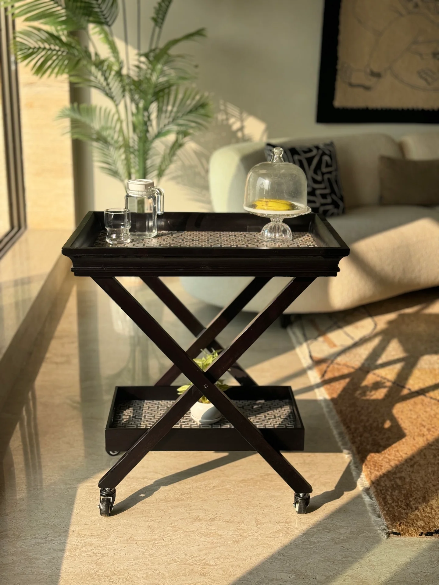 Noir Black Cane Butler Trolley - Image 3