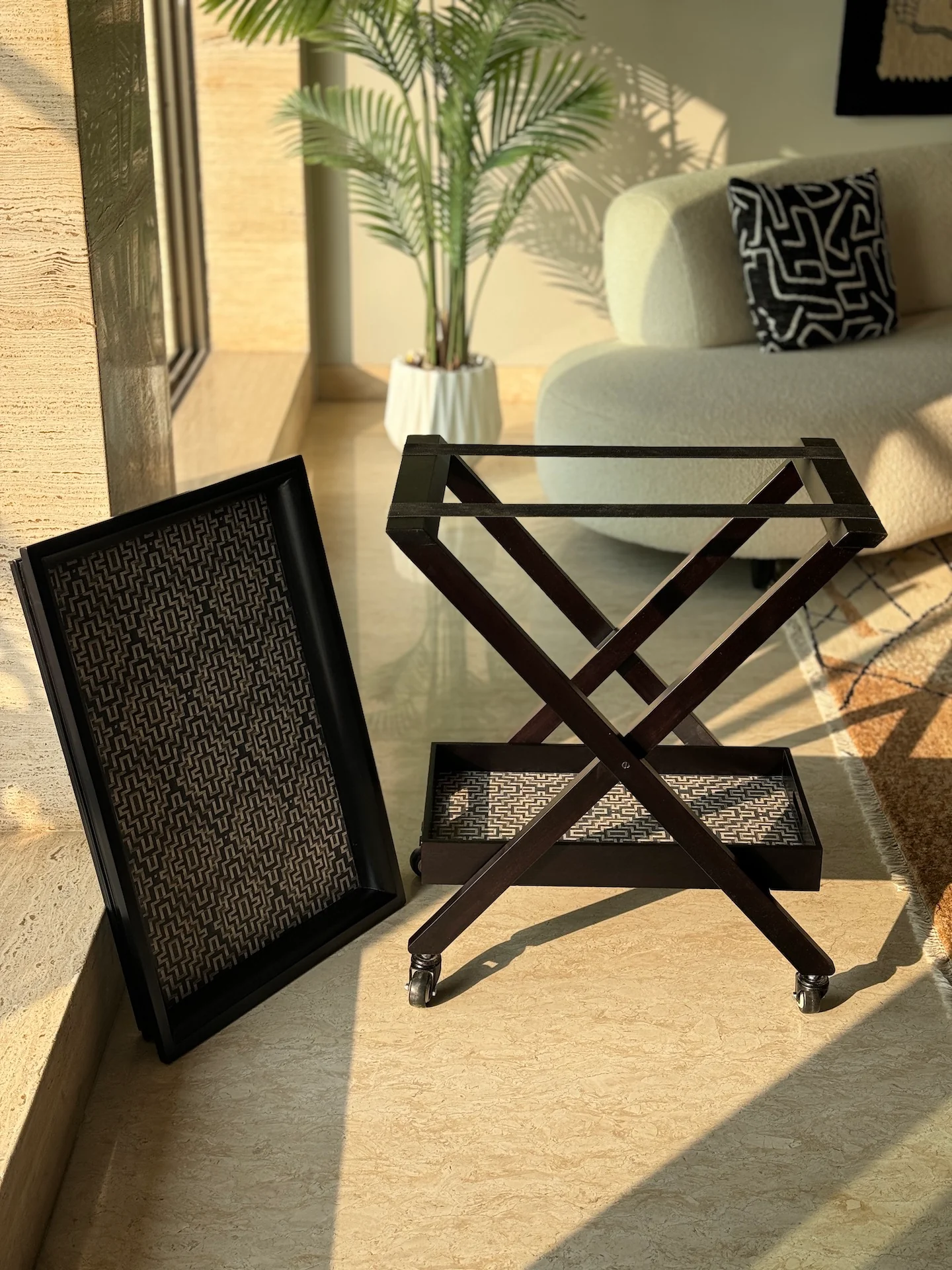 Noir Black Cane Butler Trolley - Image 6