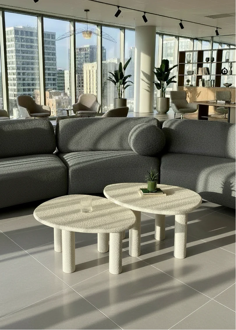 Odessa Nesting Tables - Ivory (Set of 2) - Image 2